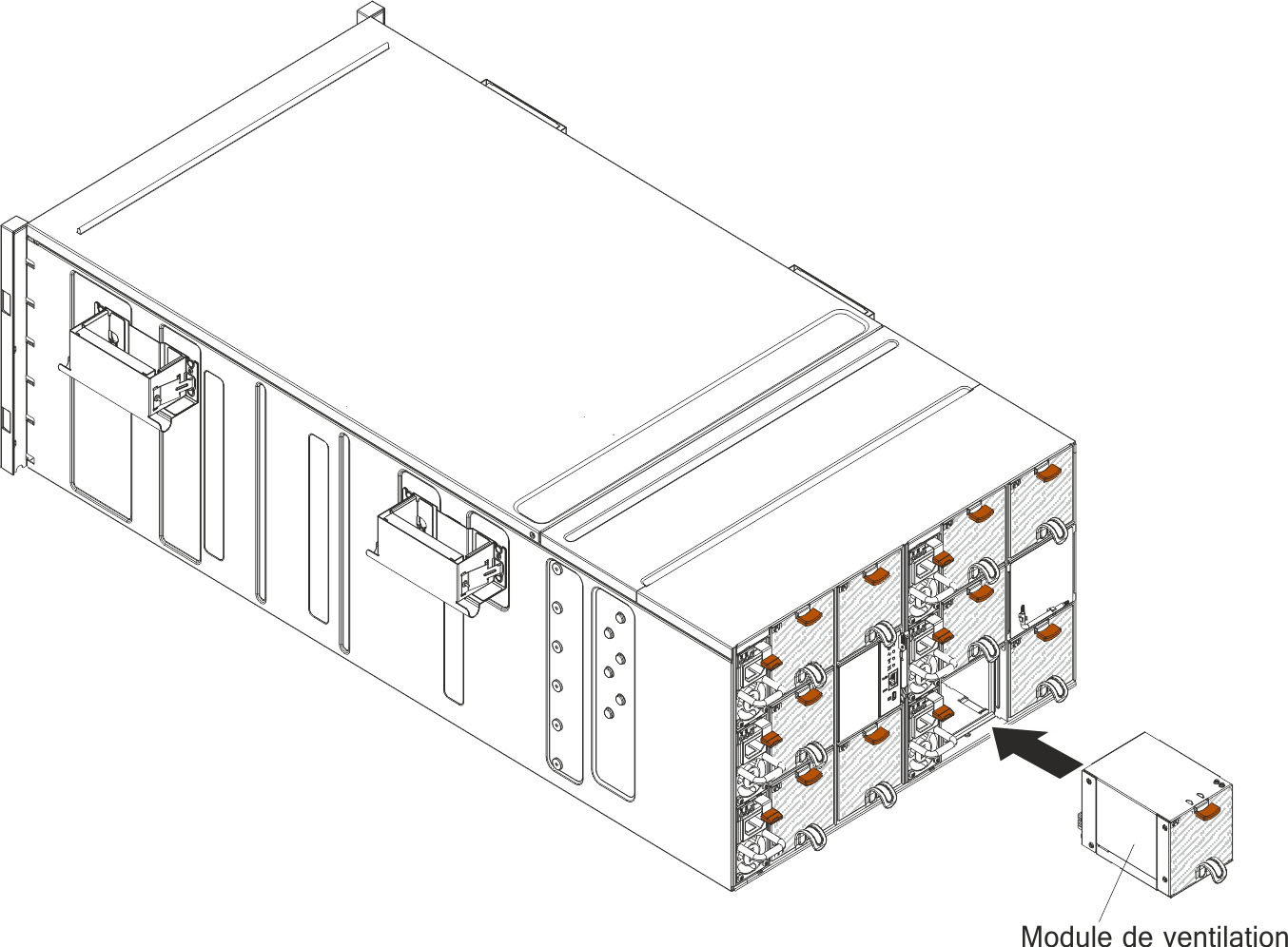Figure illustrant l'installation d'un module de ventilation