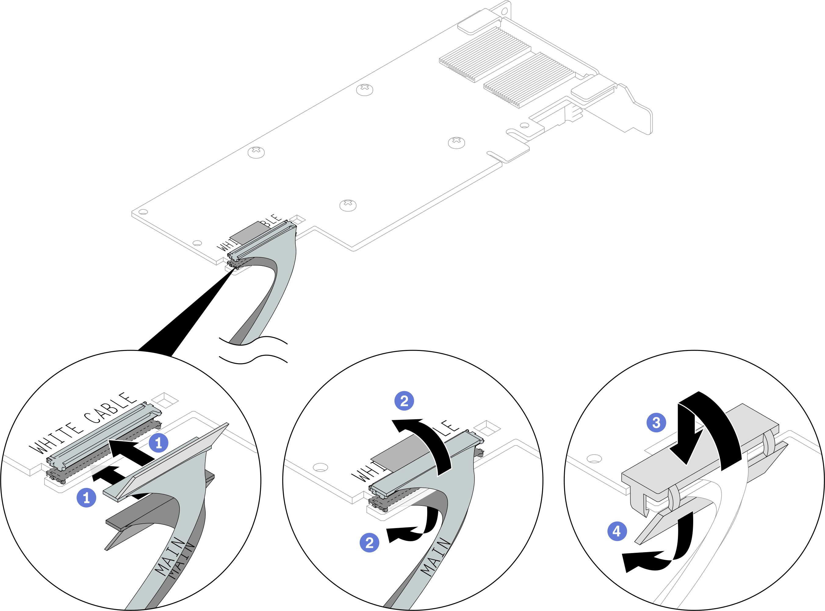 PCIe adapter cable installation