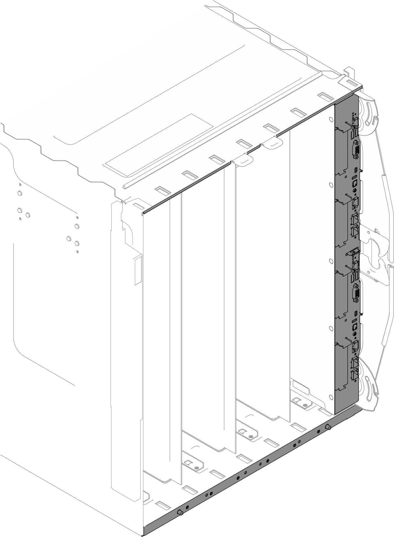 Tray front bezel and enclosure outer frame surface alignment