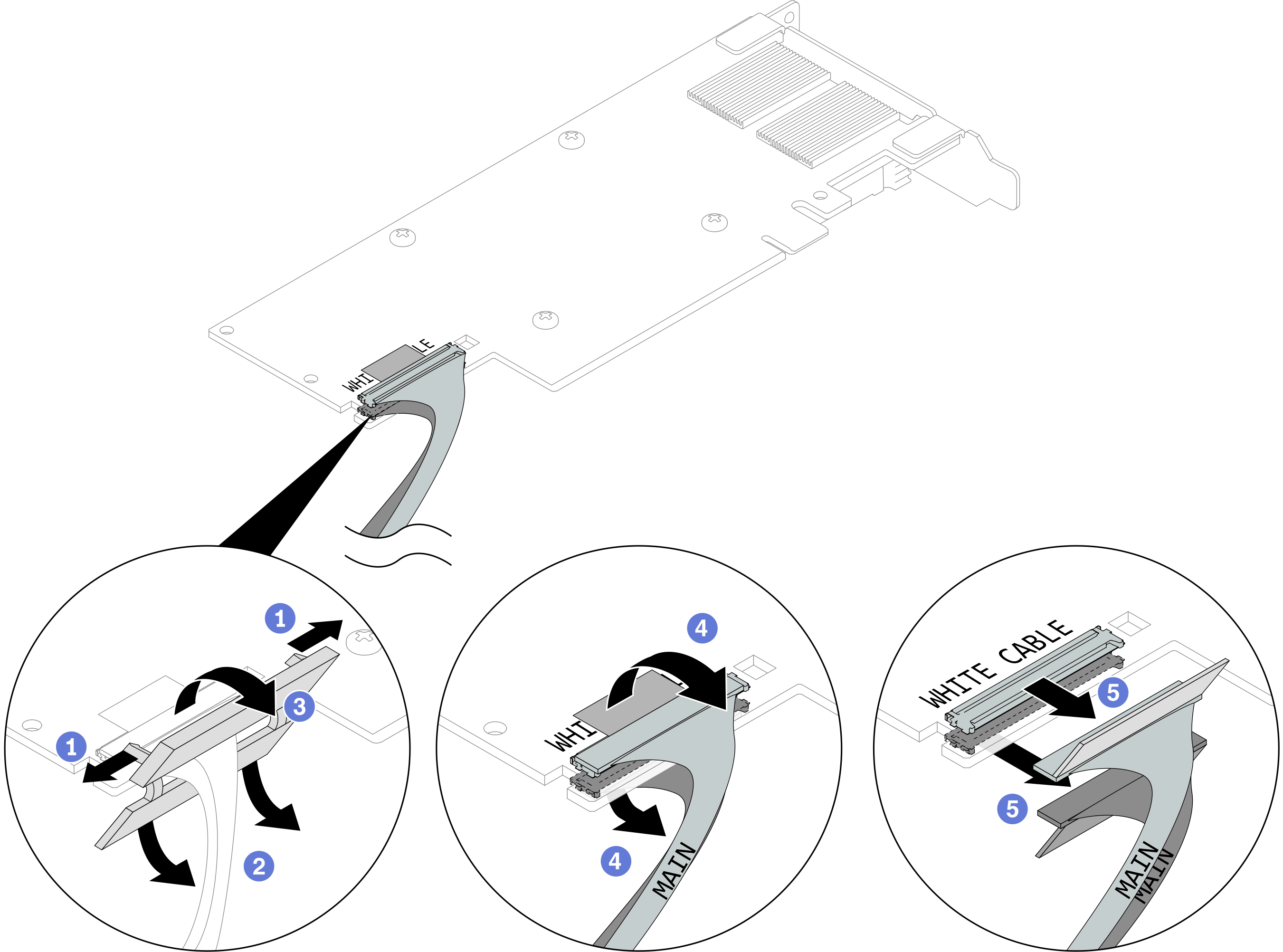 PCIe adapter cable removal