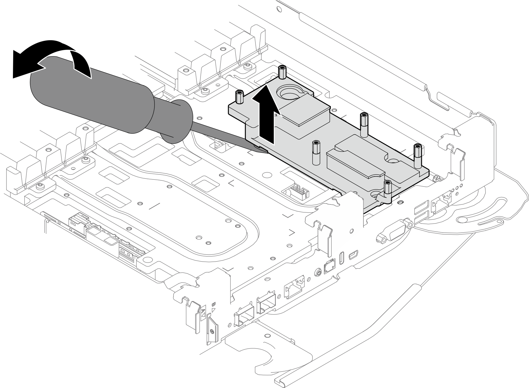 Releasing the interface plate from water loop cold plate