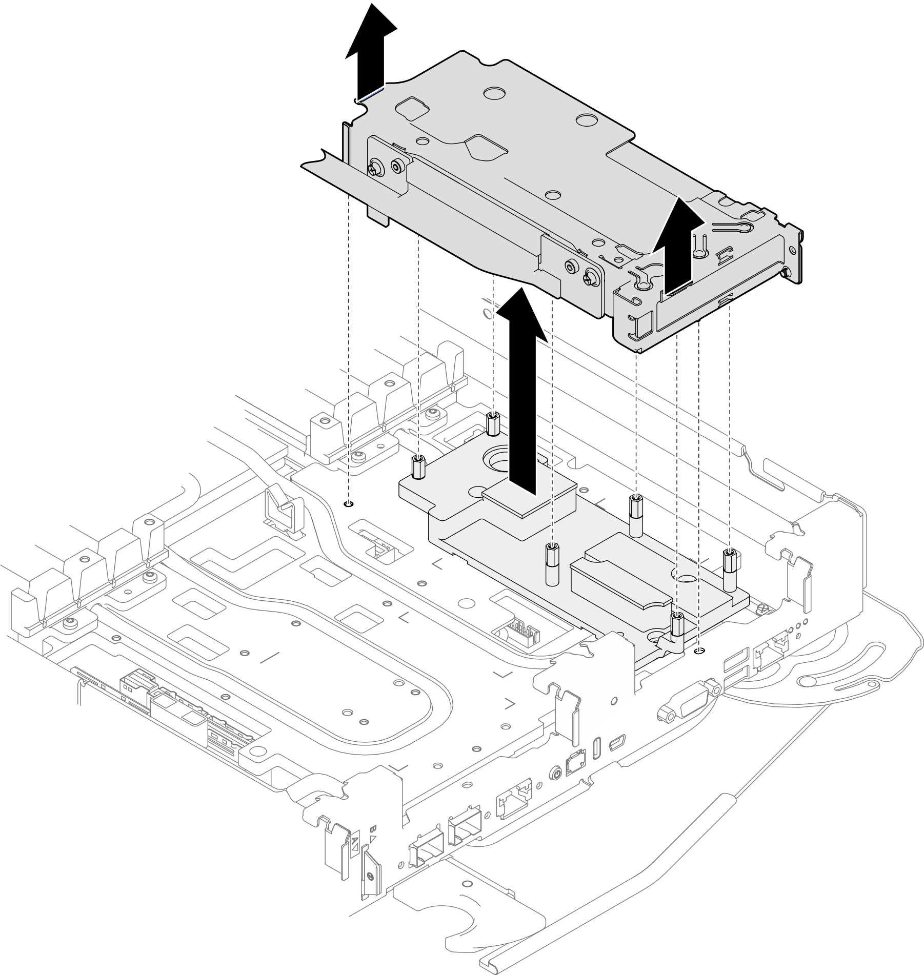 PCIe riser assembly removal