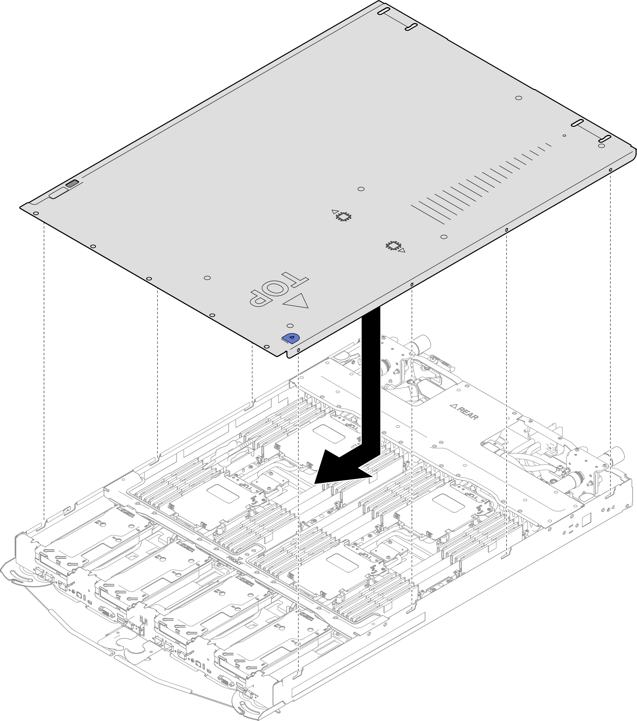 Tray cover installation