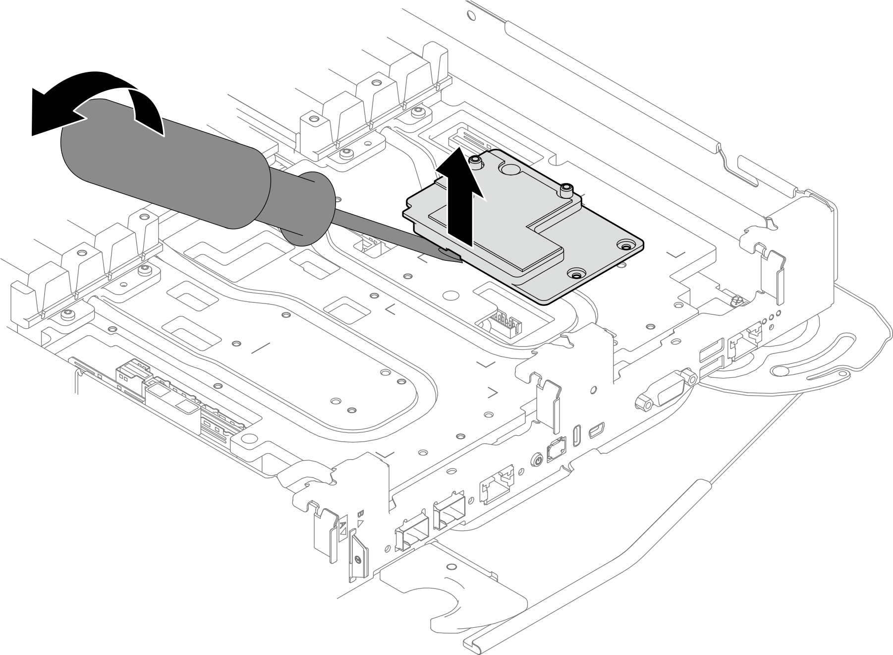 Releasing the interface plate from water loop cold plate