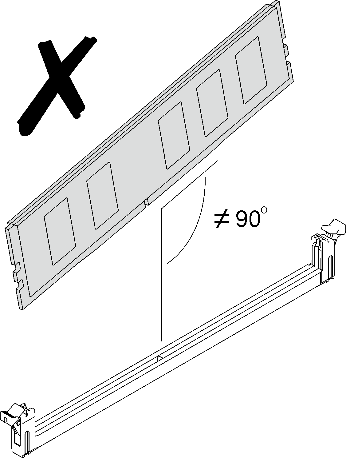 Memory module should be in horizontal position during removal