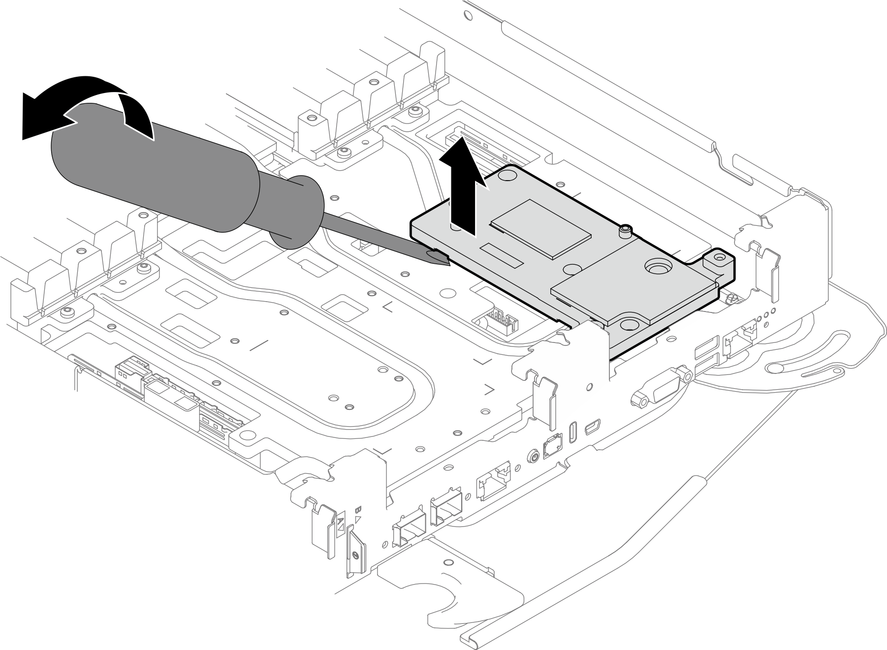 Releasing the interface plate from water loop cold plate