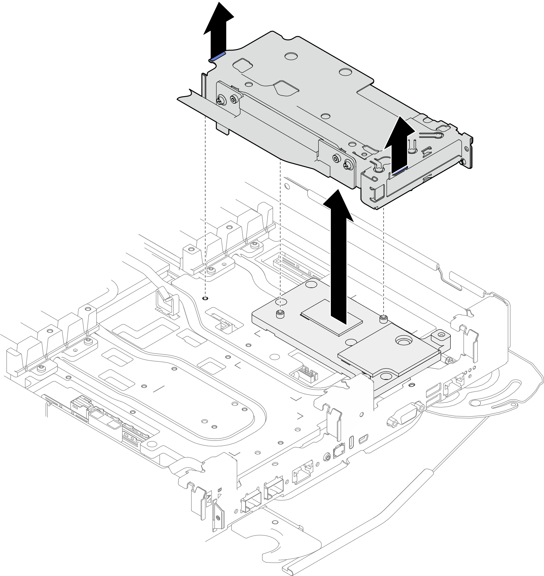 PCIe riser assembly removal
