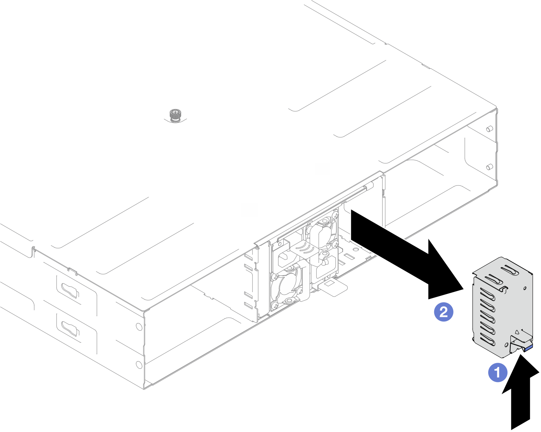 Removal of a PSU filler