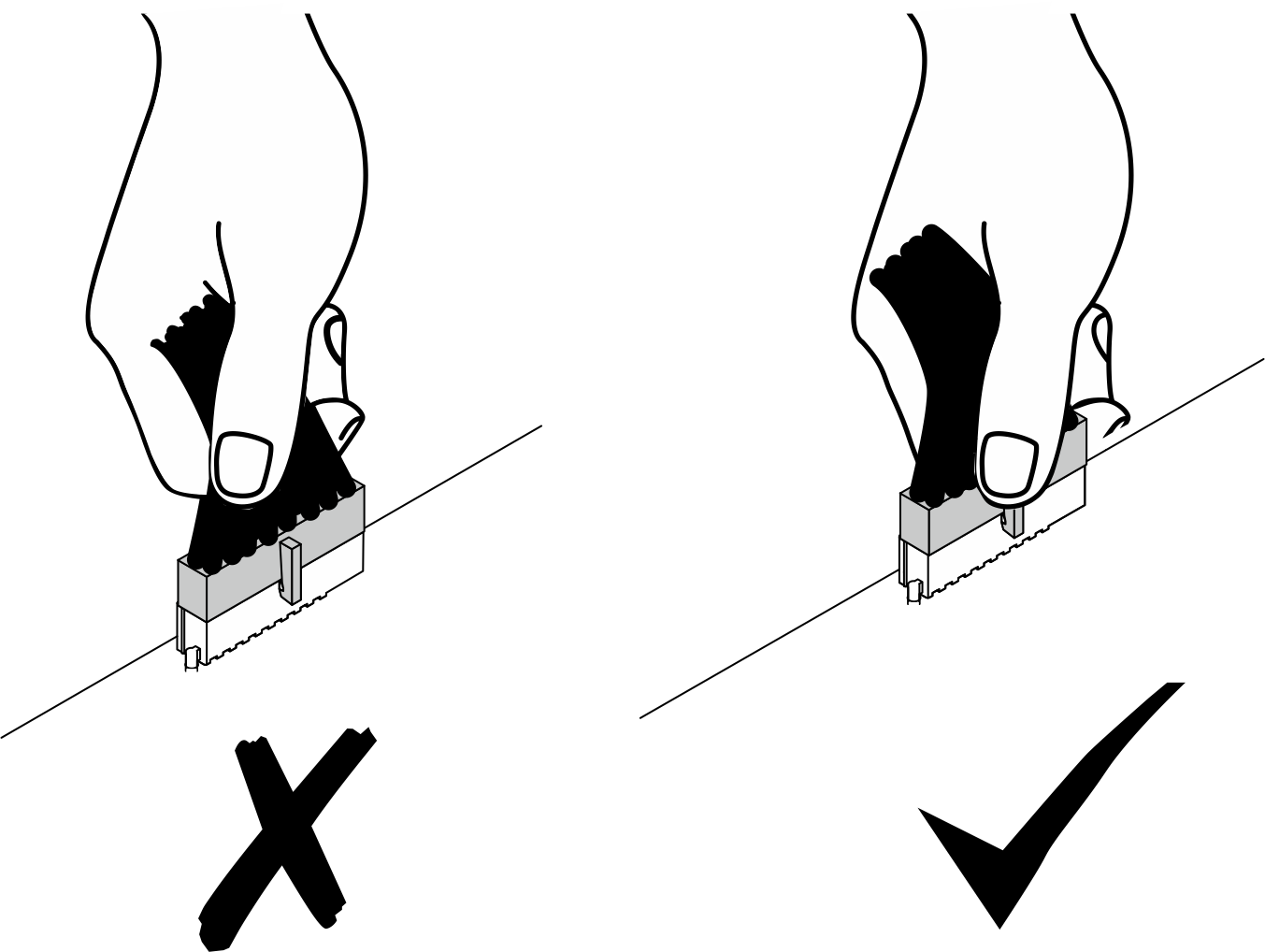 Press the release tab and disengage the connector from the cable socket. Do not pull the cable using force.