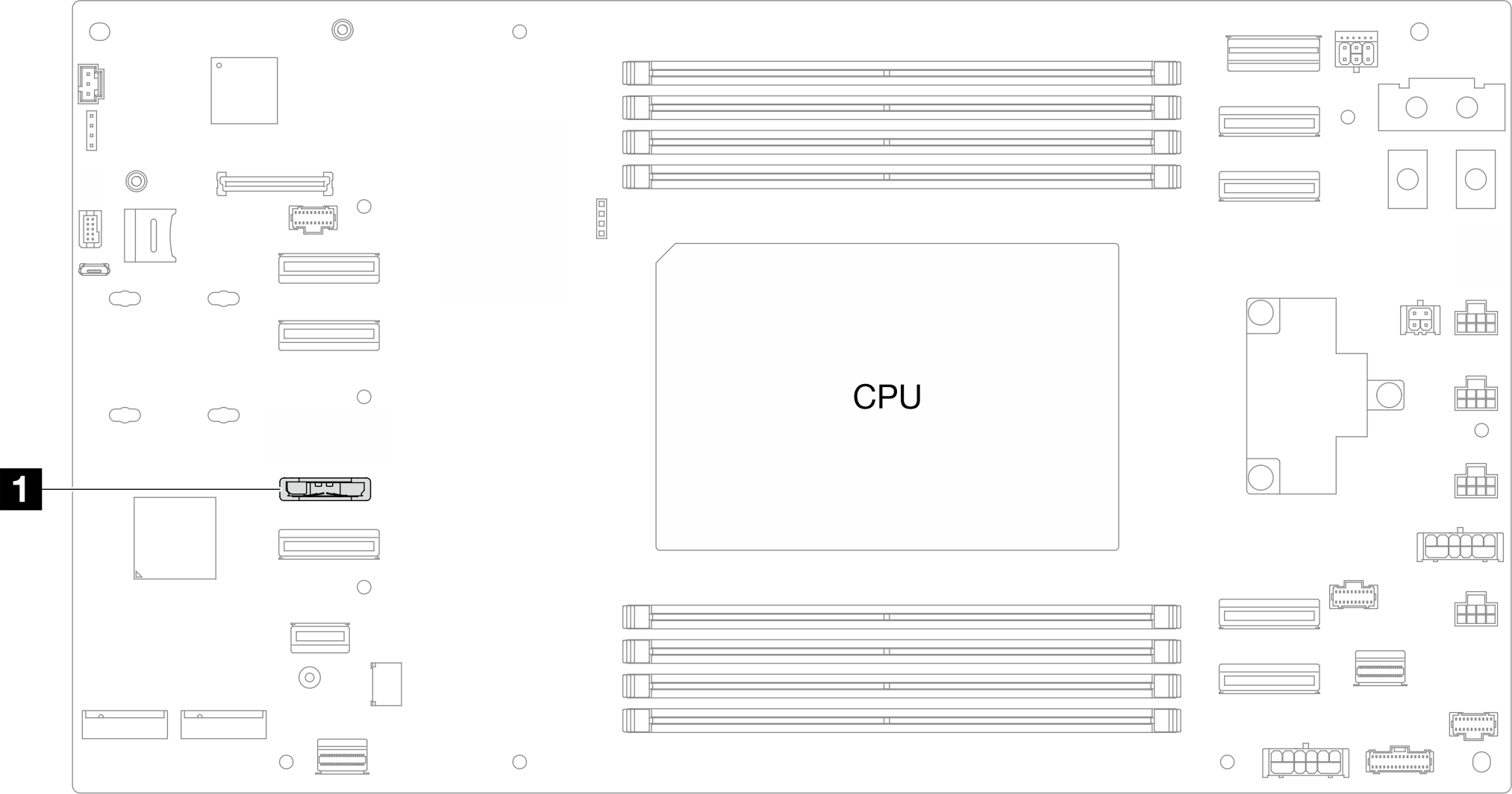 Location of the CMOS battery socket