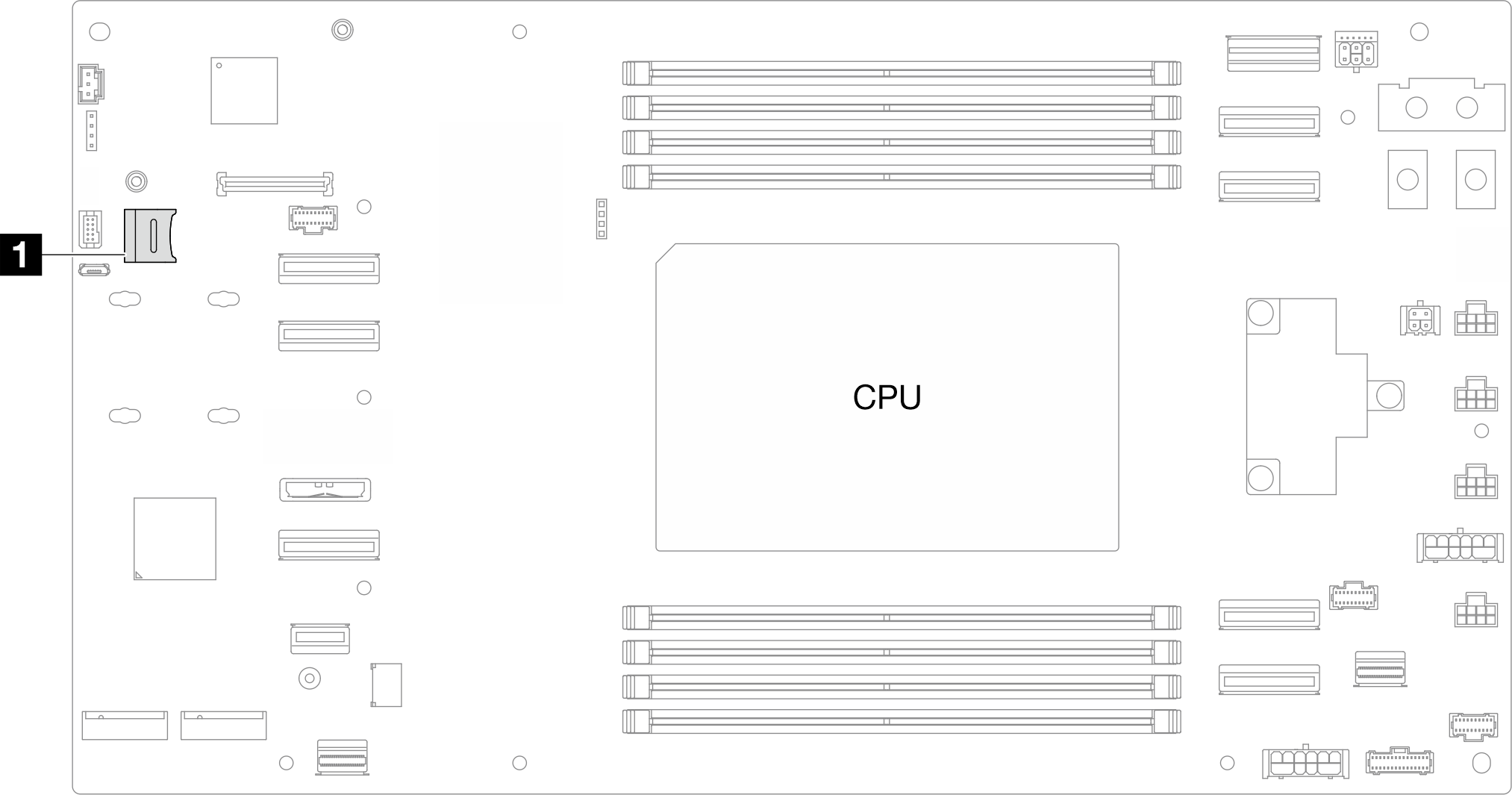 Location of the MicroSD socket