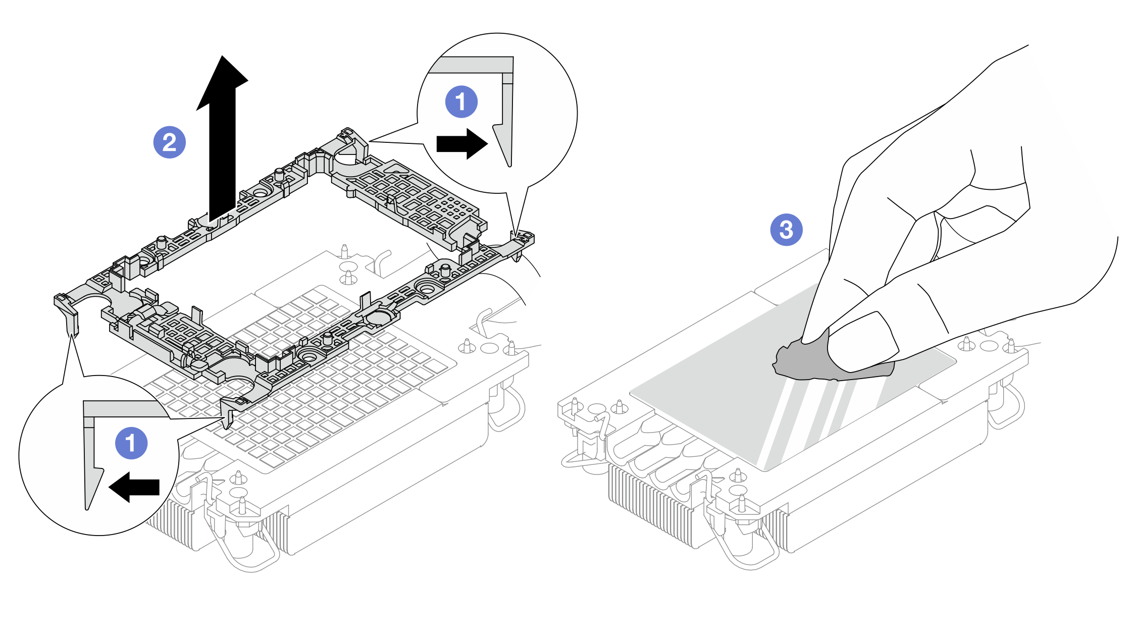 Separating a processor carrier from heat sink