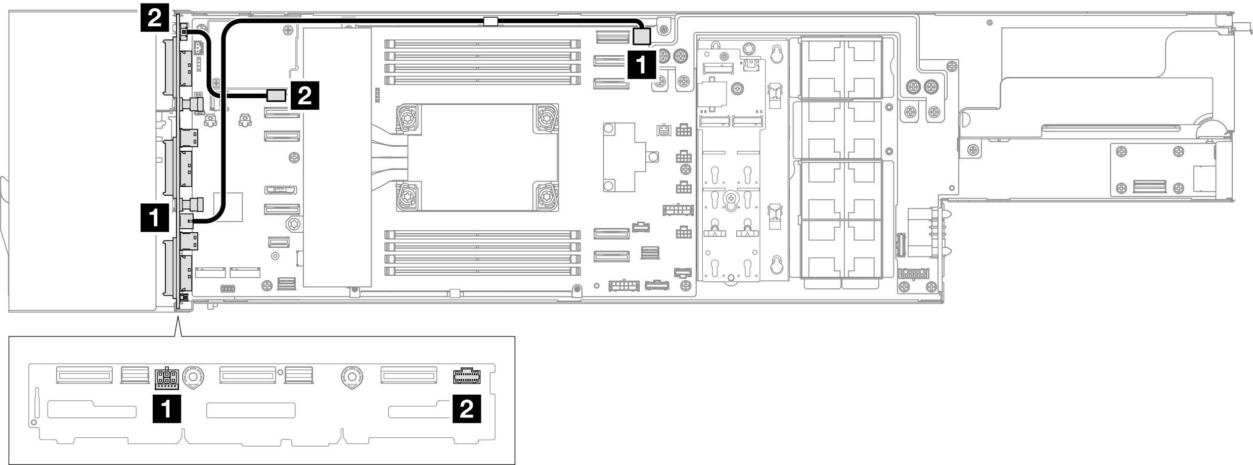 Sideband and power cable routing