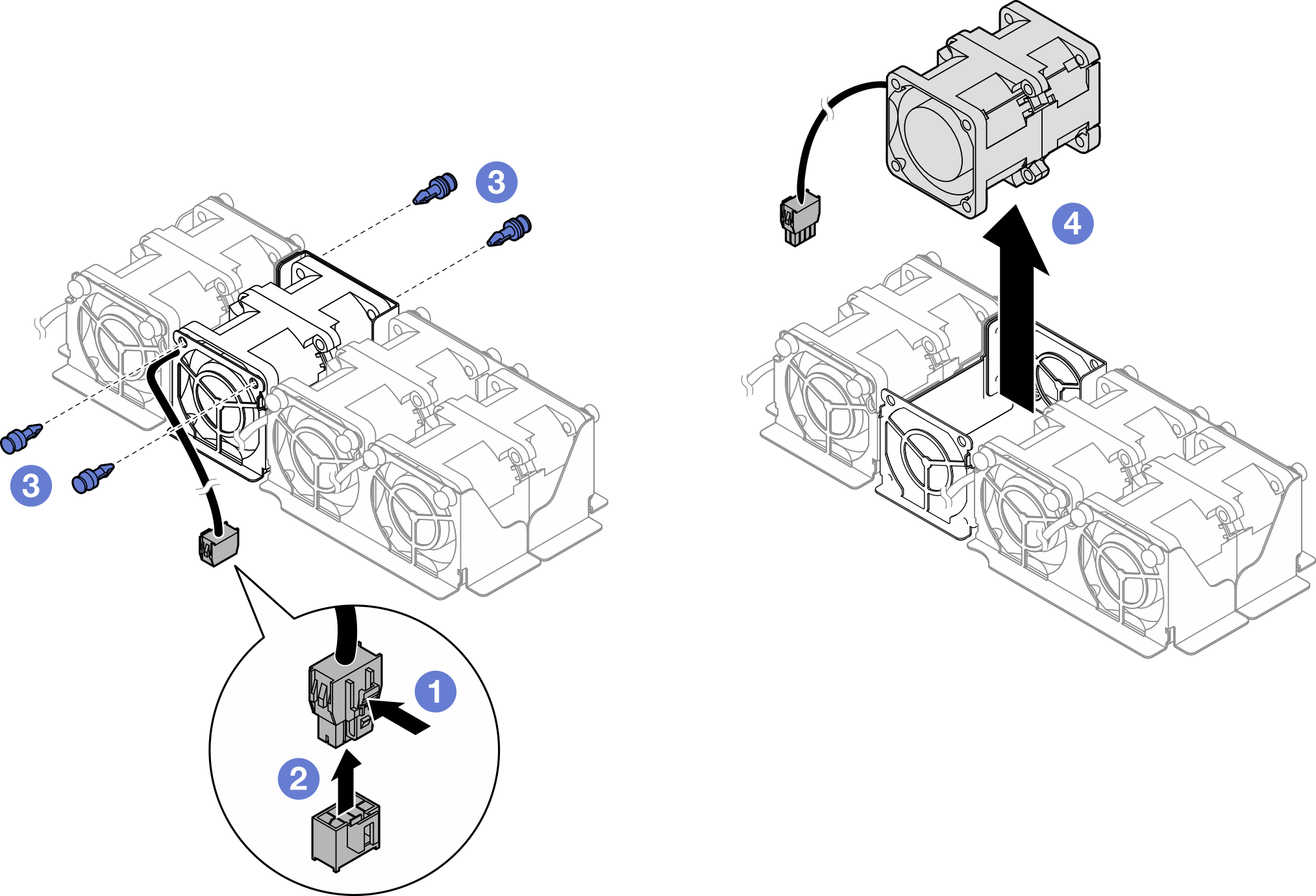 Hot-swap fan removal