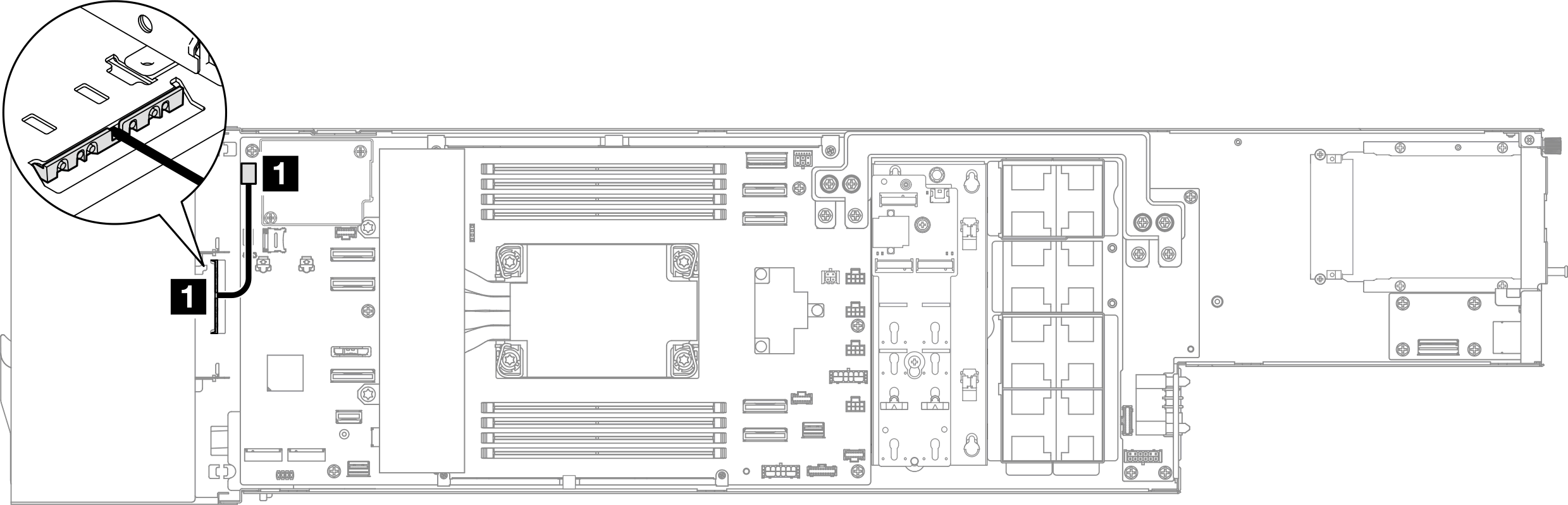 Front thermal sensor cable routing