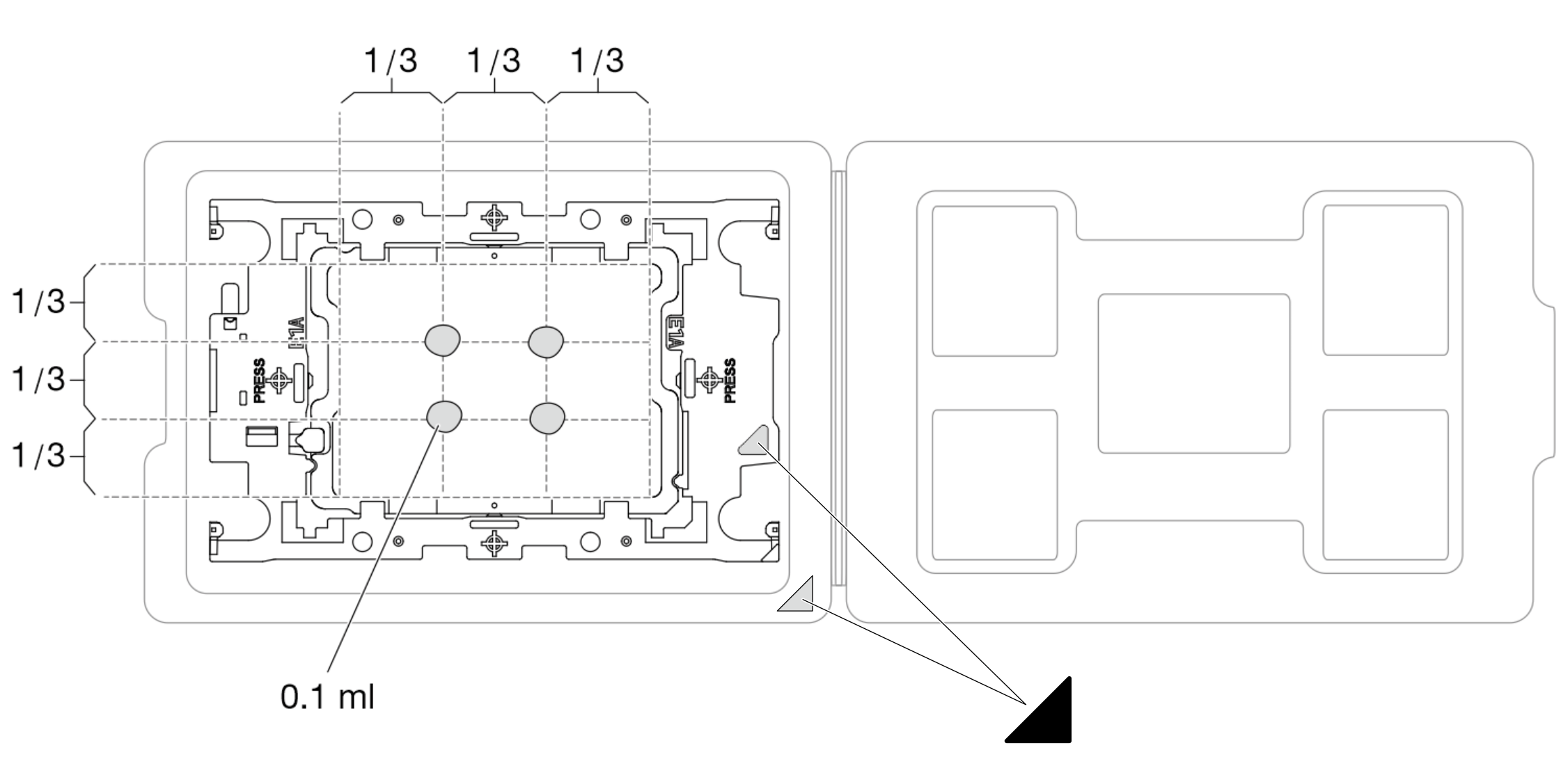 Thermal grease application with processor in shipping tray