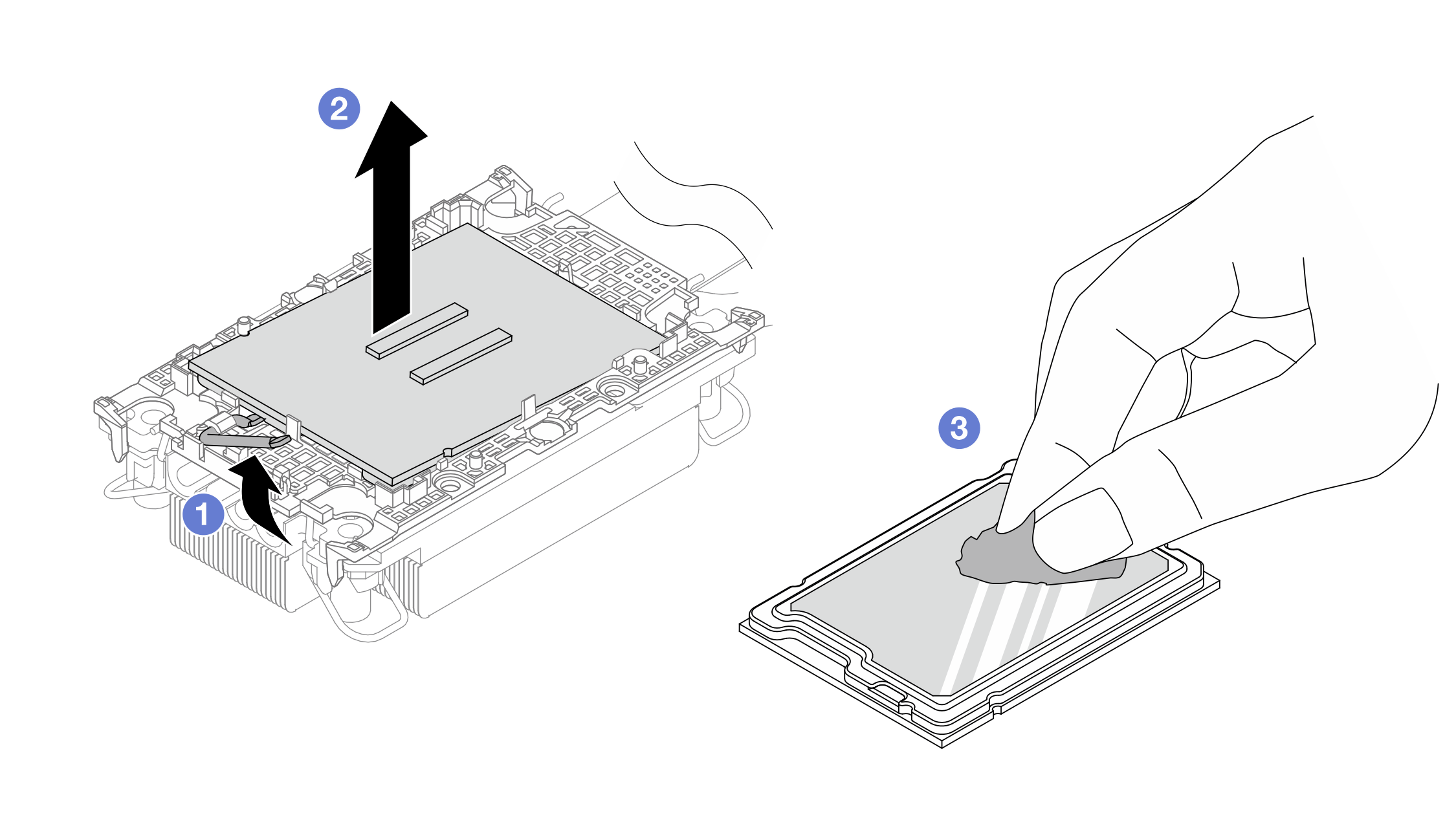 Separating a processor from the heat sink and carrier