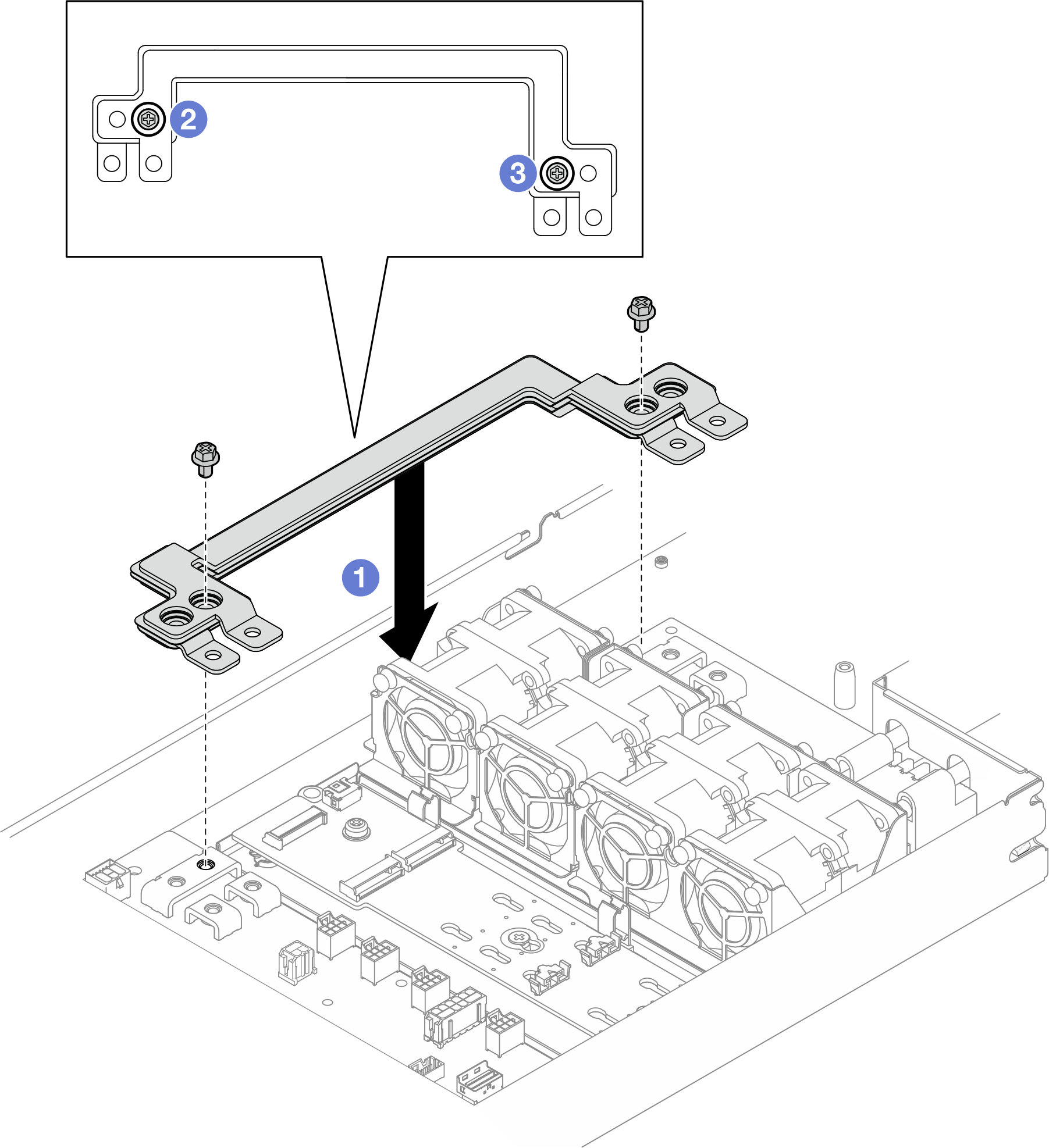 Installation of the power bus bar