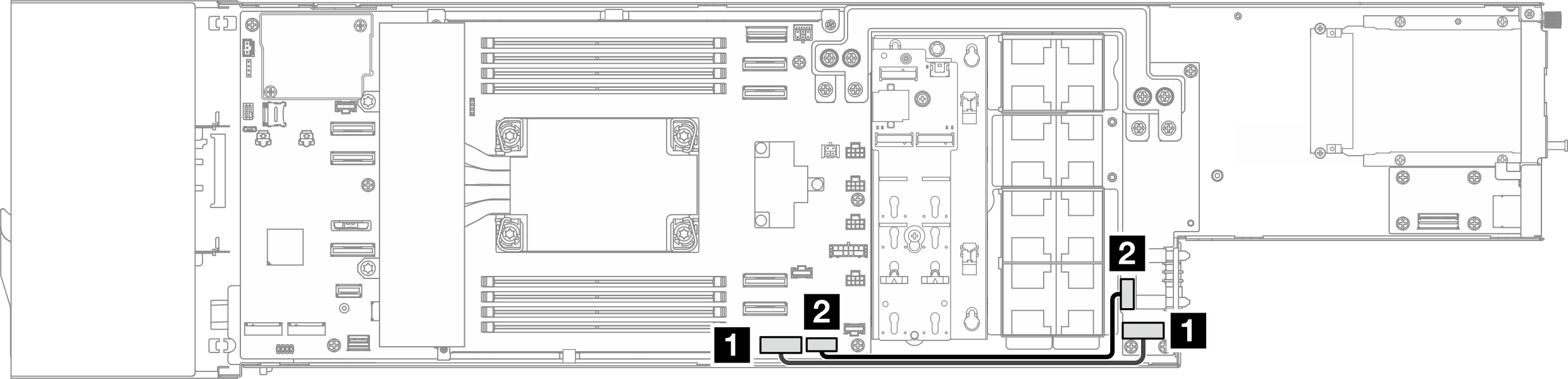 Power distribution board cable routing