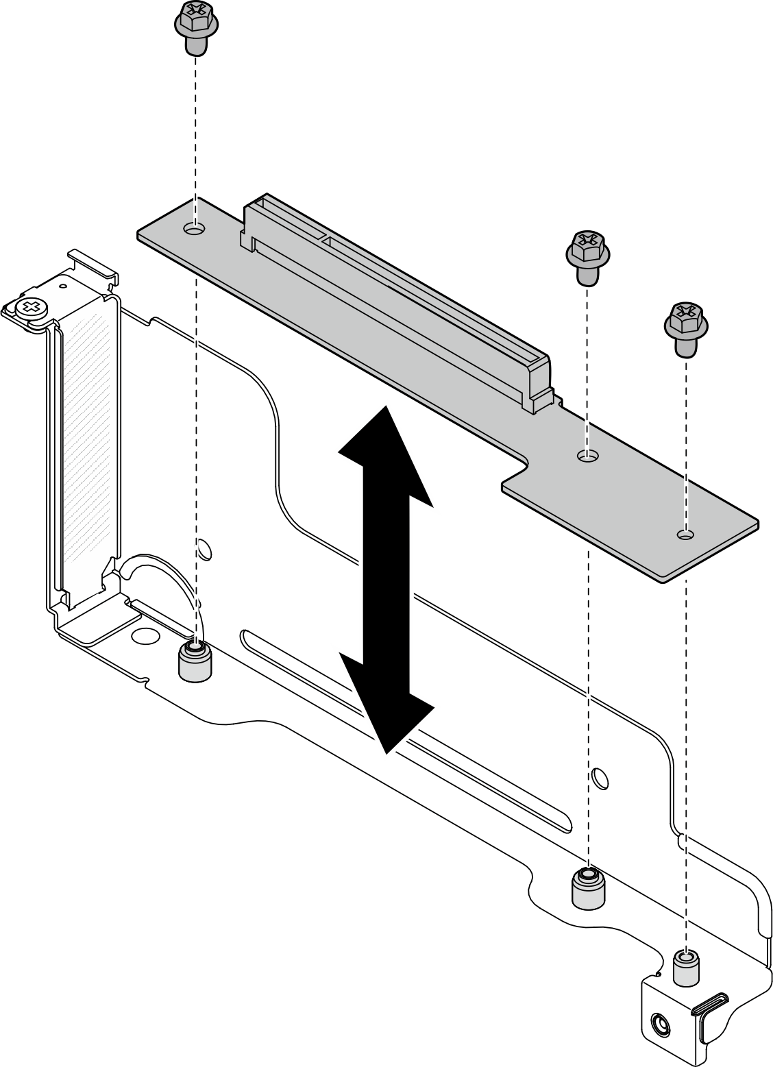 Replacement of the PCIe riser card