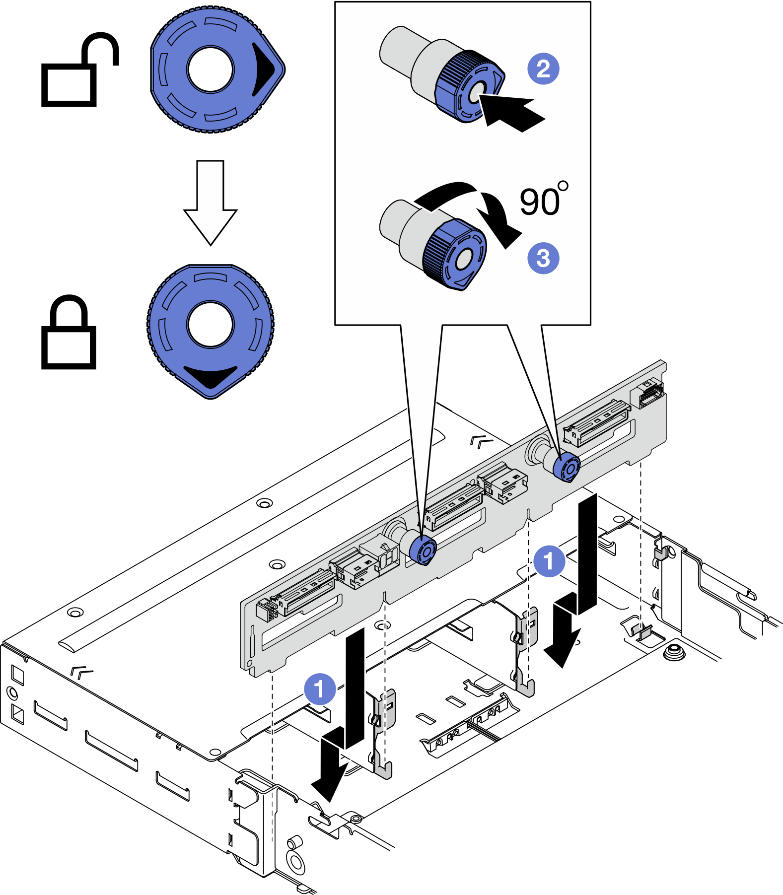 Installation of the drive backplane