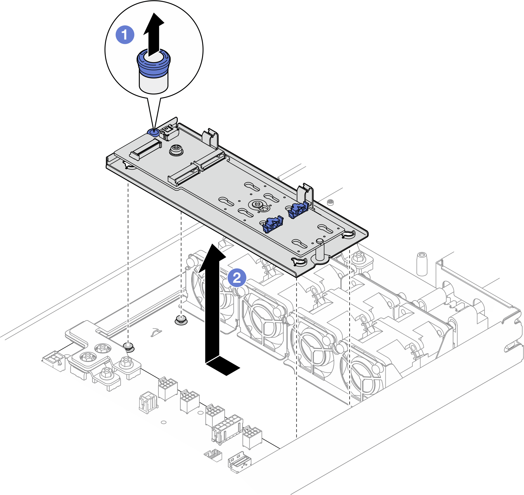 Removing M.2 boot adapter tray