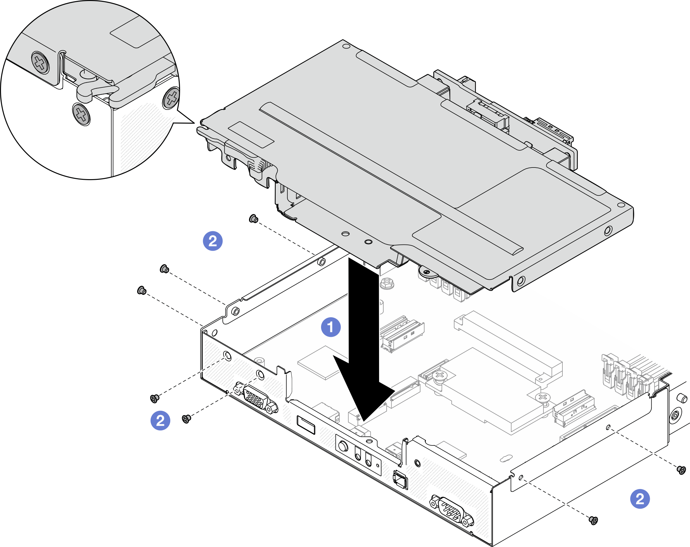 Installation of the drive cage assembly