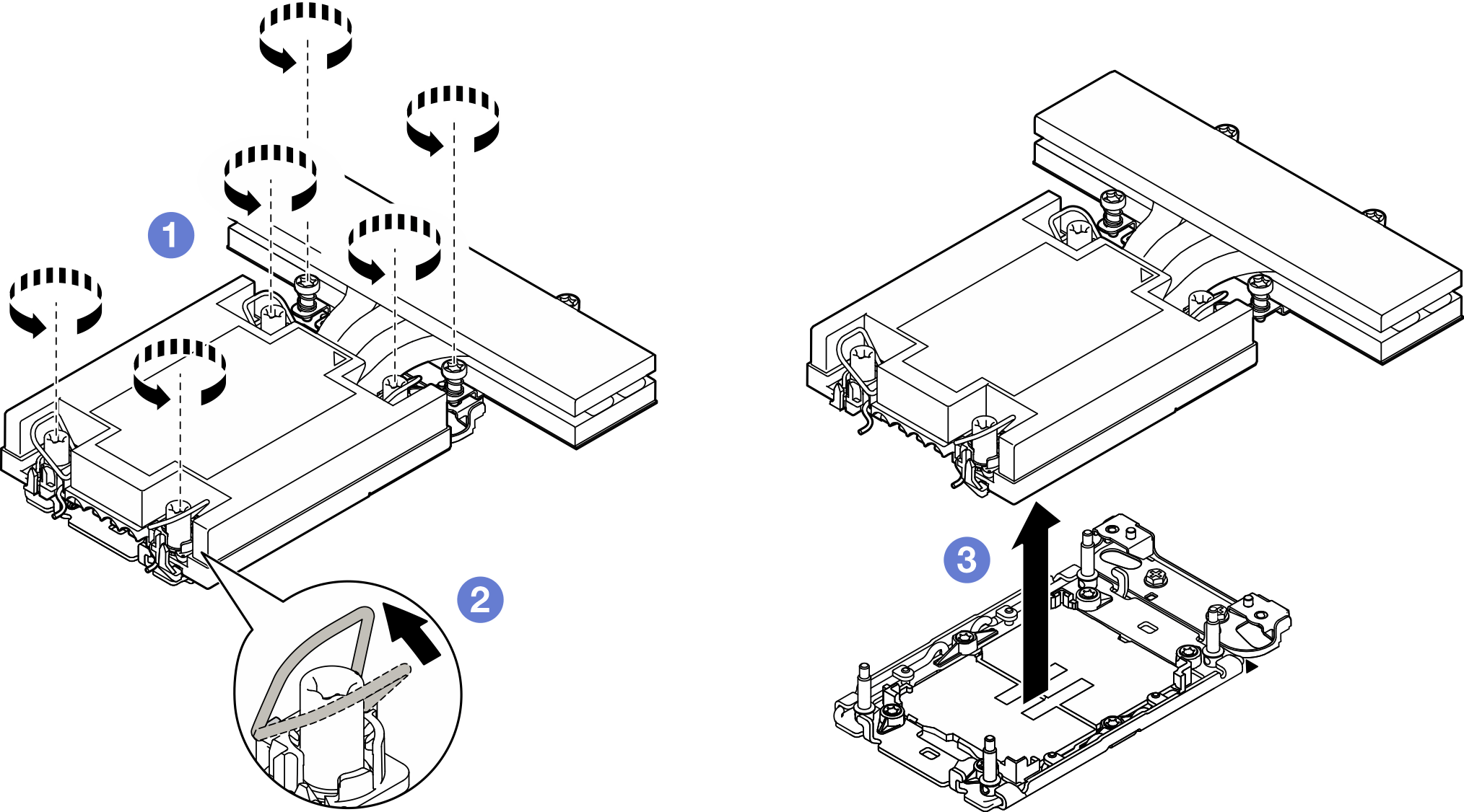 Removal of the 1U Performance PHM from Processor 1