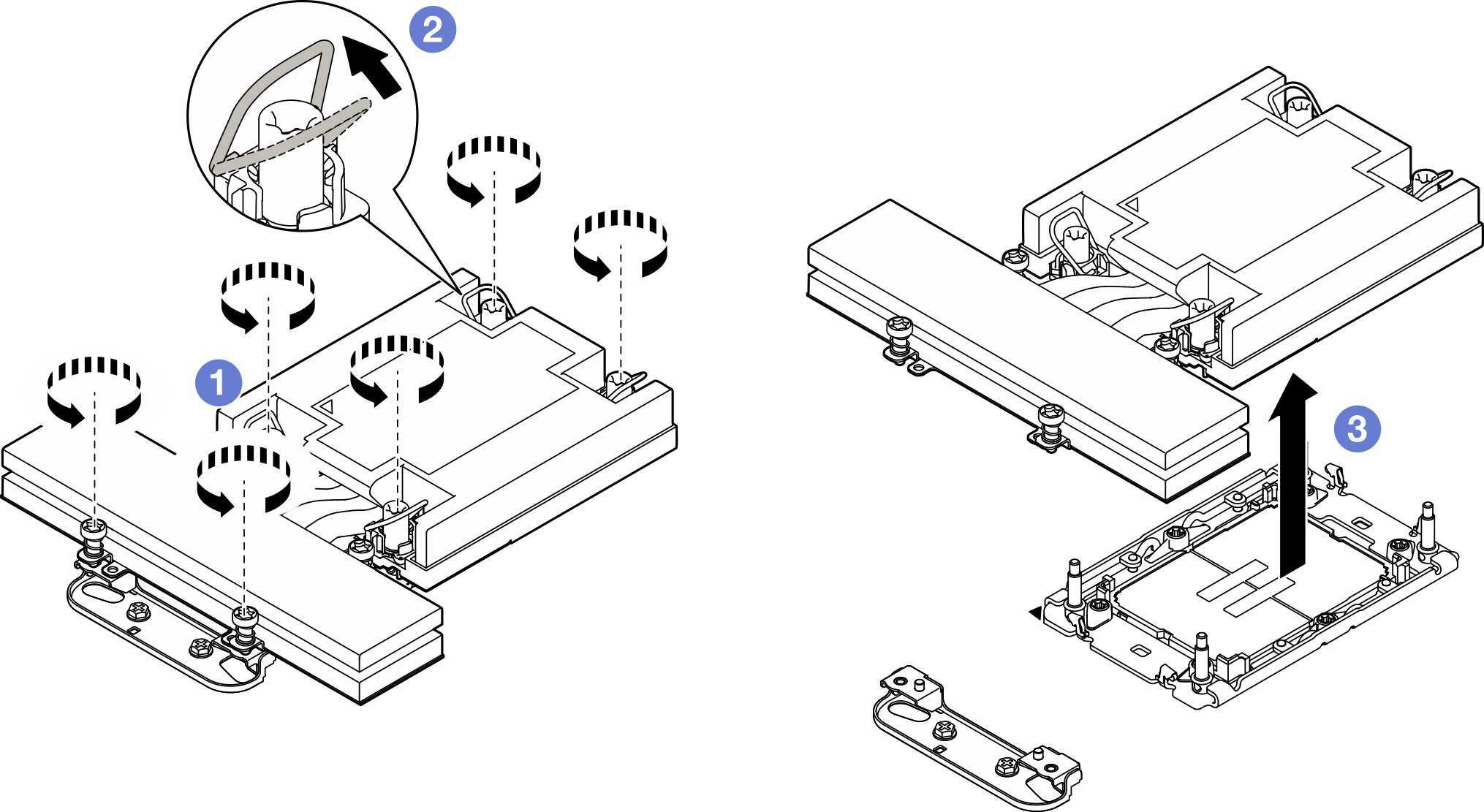 Removal of the 1U Performance PHM from Processor 2