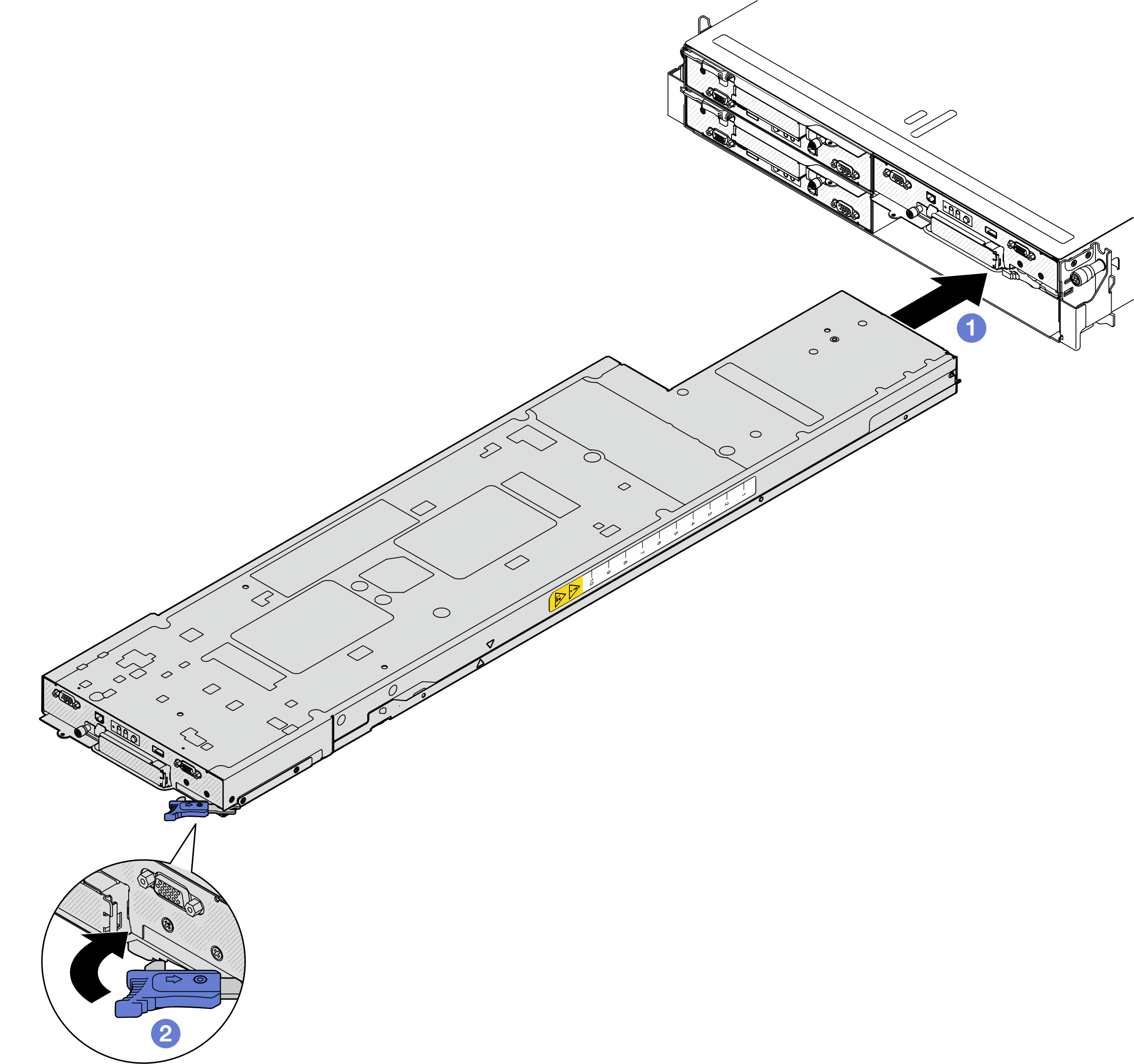 Node installation to a right tray