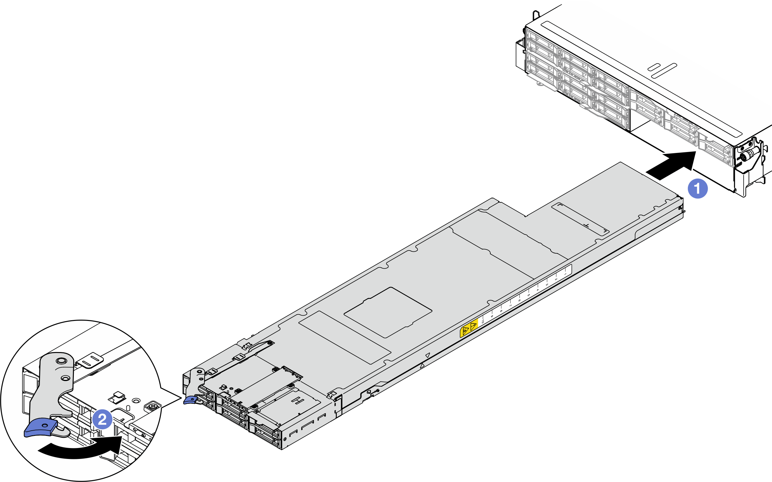 Node installation to a right tray