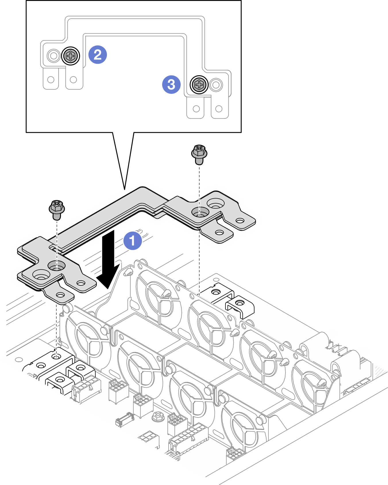 Installation of the power bus bar