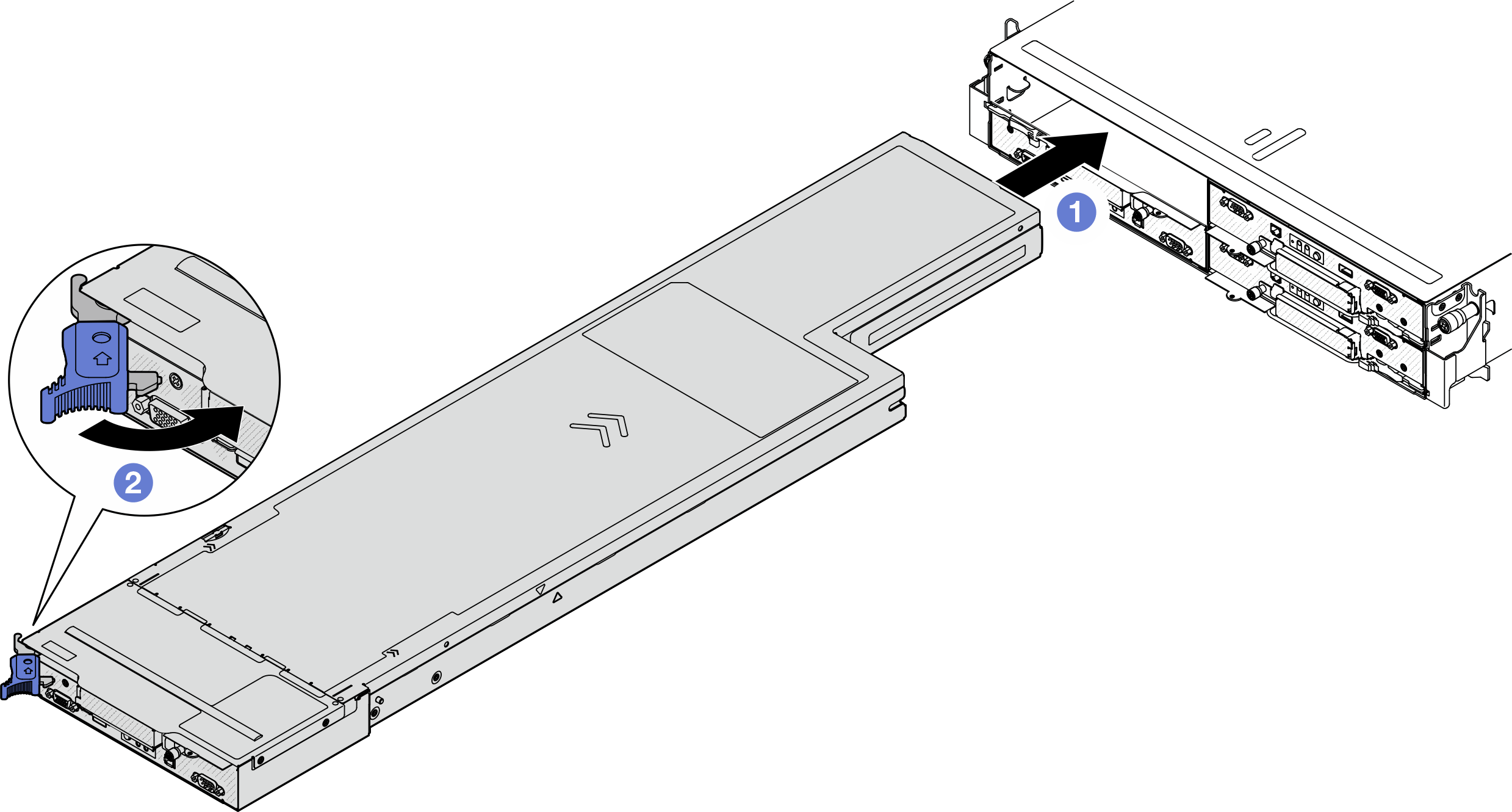 Node installation to a left tray