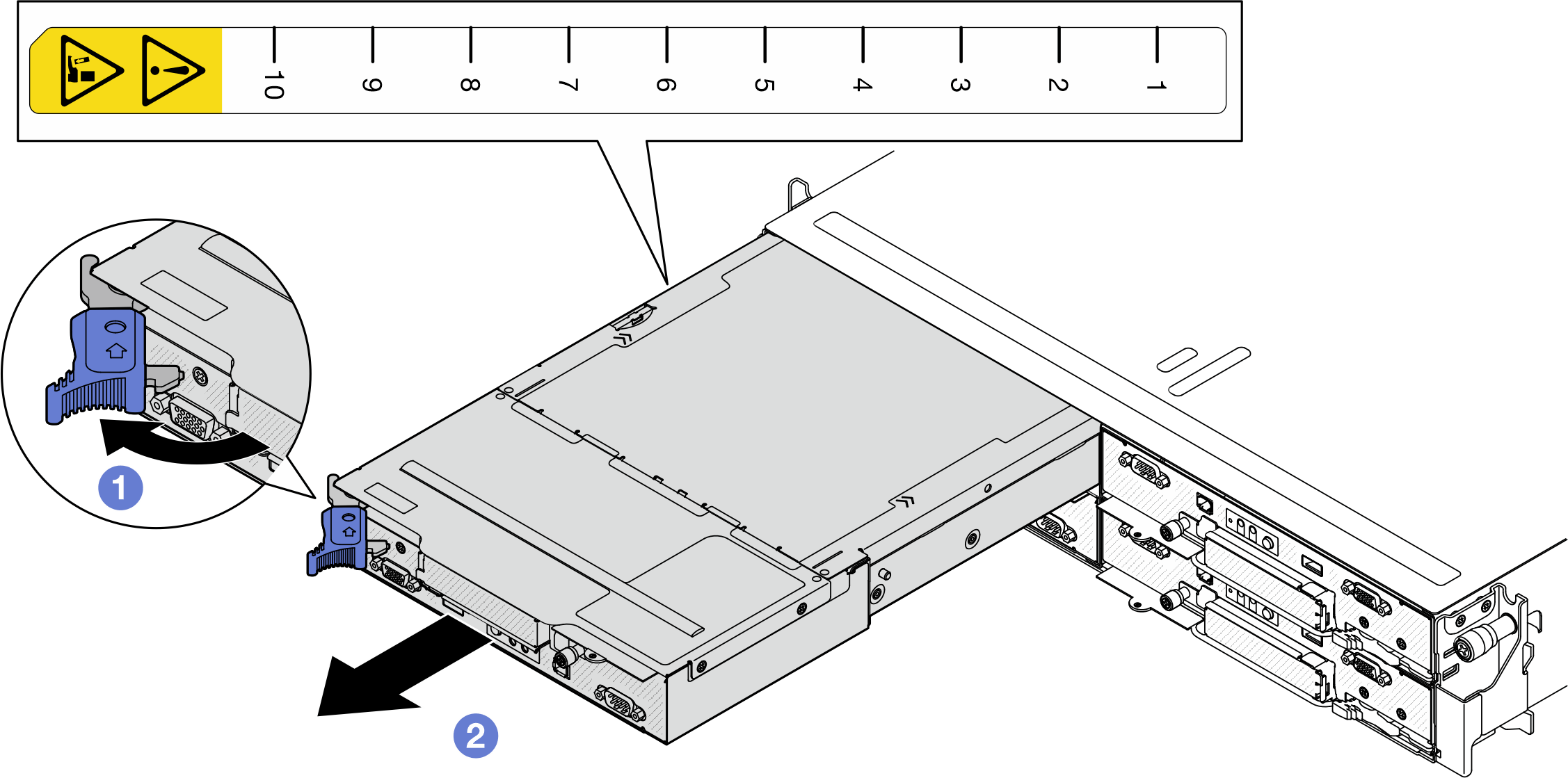 Node removal from a left tray