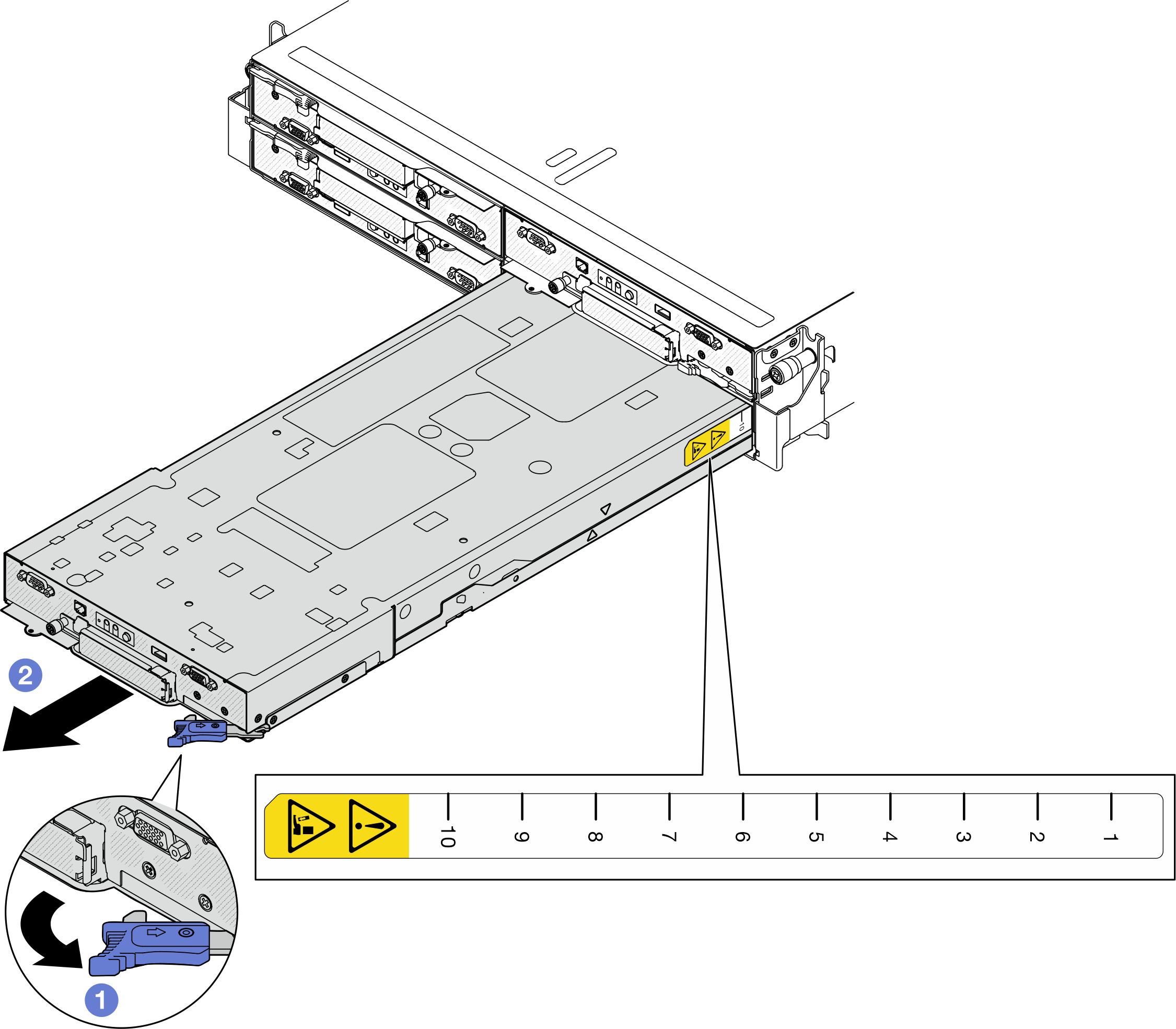 Node removal from a right tray