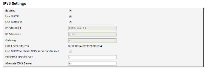 IPv6 Settings