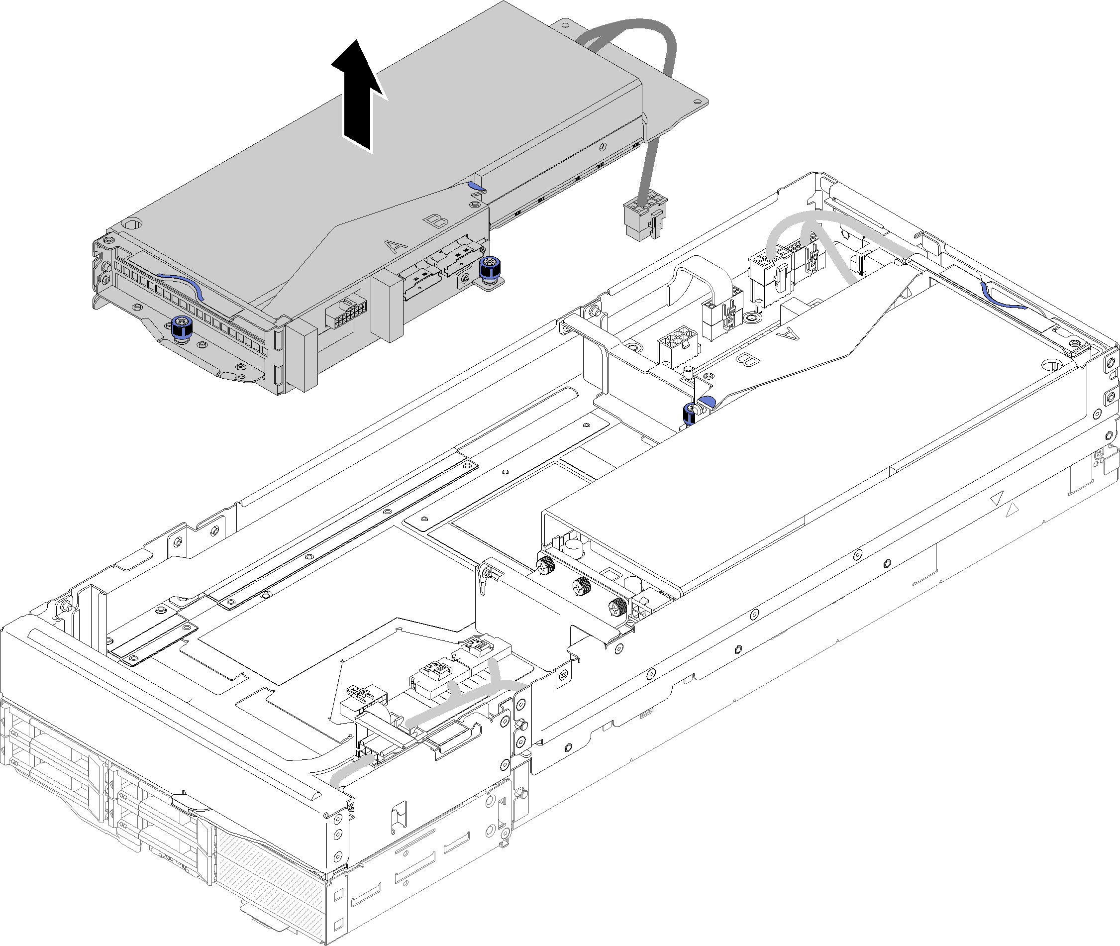 Removing the front riser assembly from the expansion node