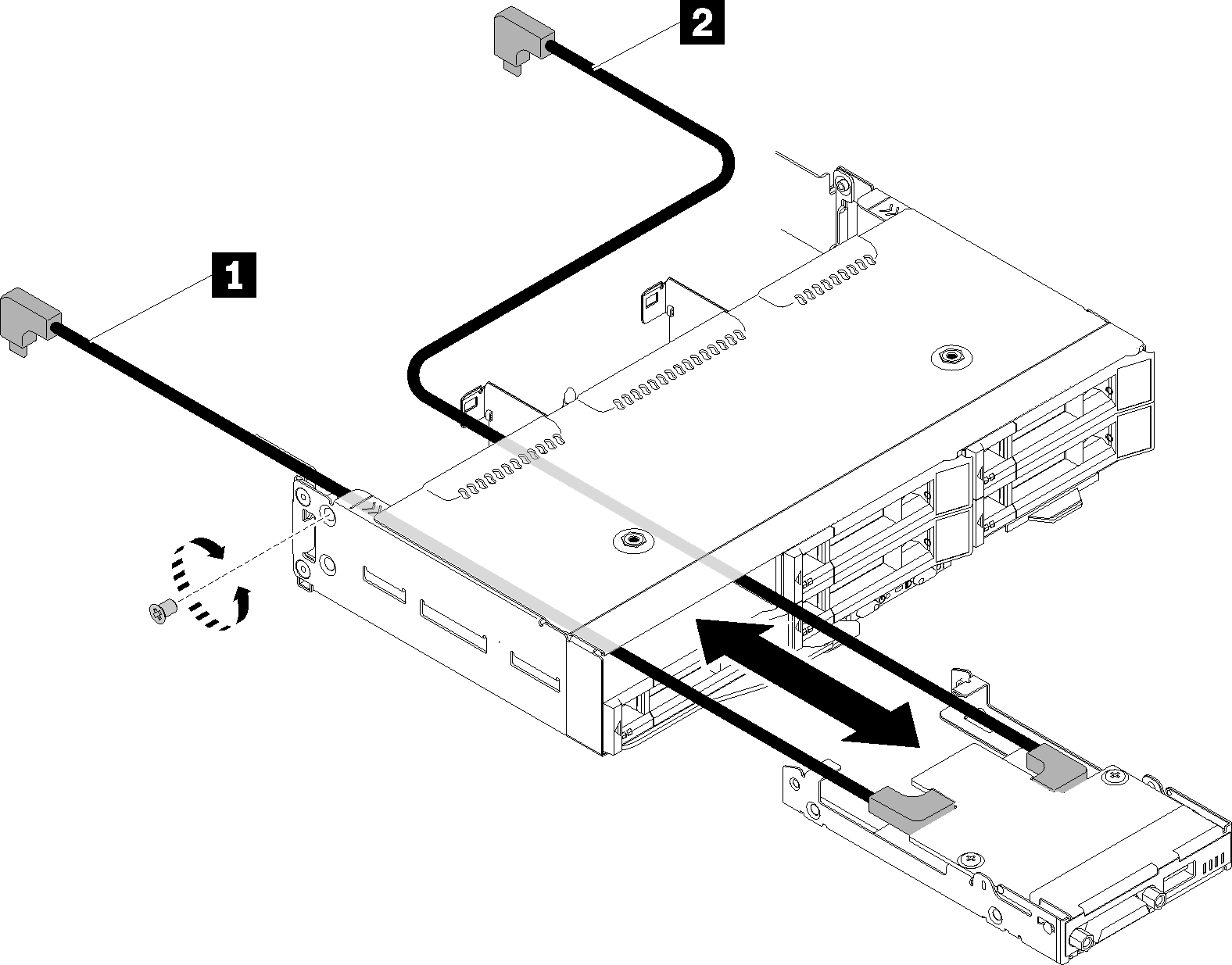 Left KVM breakout module removal