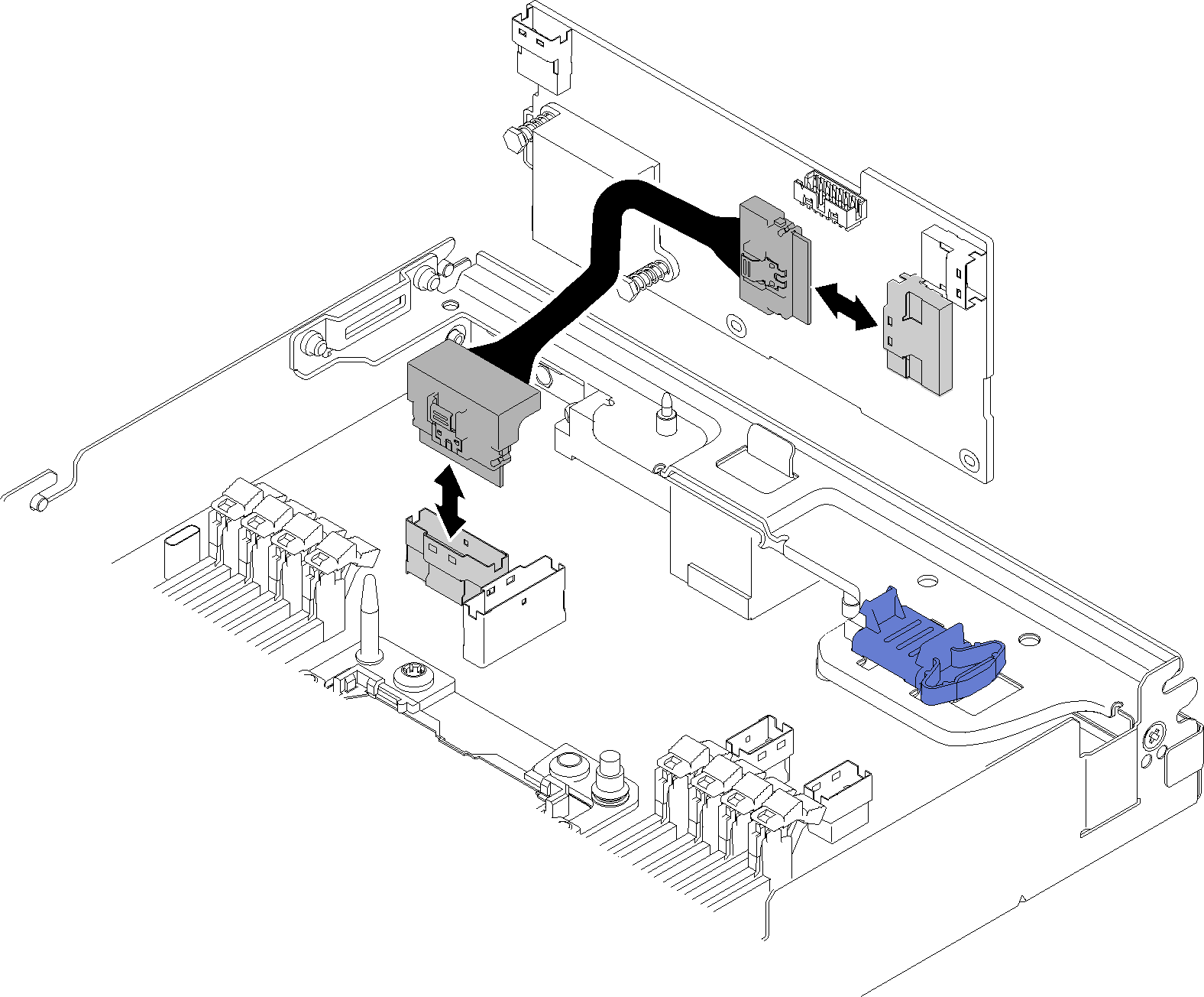 Connecting the PCIe cable