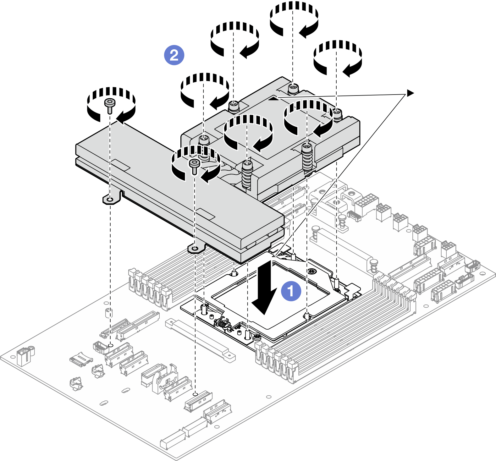 Installing a heat sink