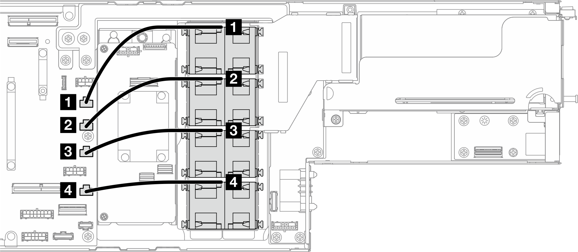 Fan cable routing