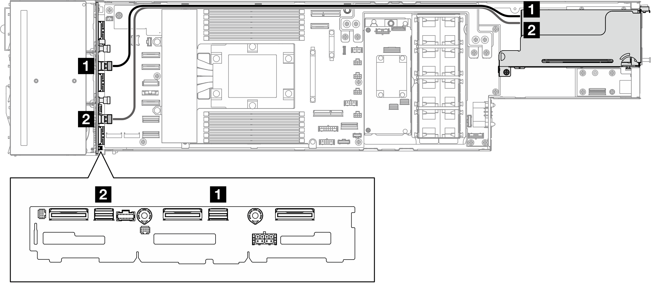 8i RAID PCIe adapter SATA/SAS cable routing