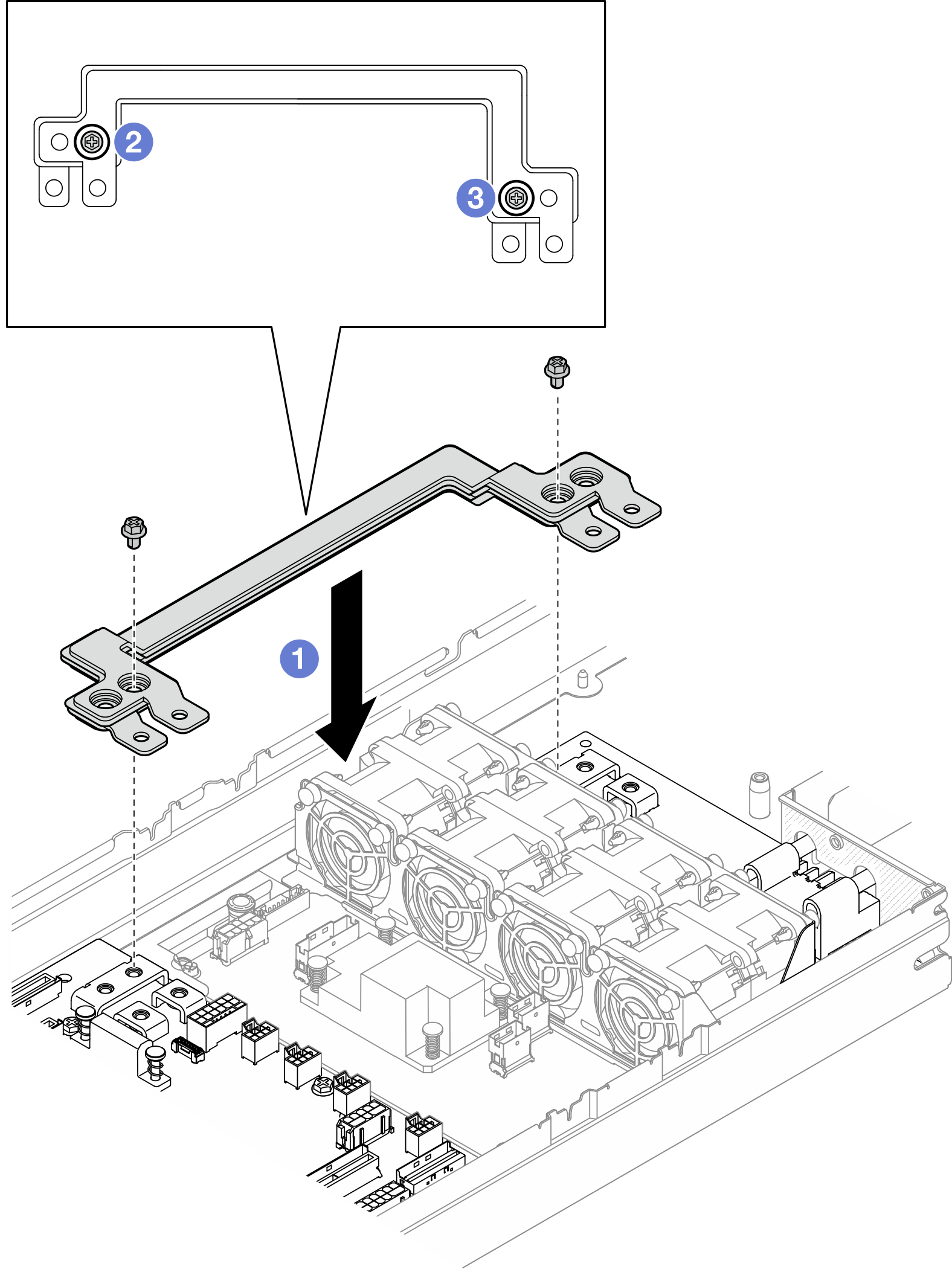 Installation of the power bus bar