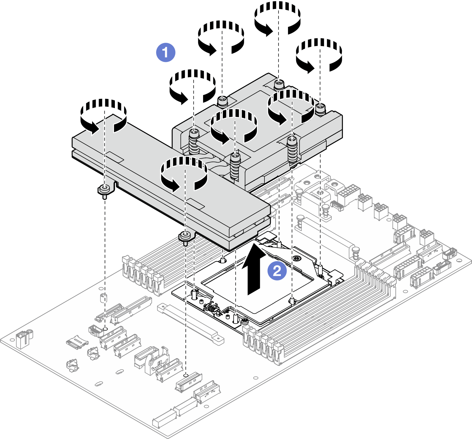 Removing a heat sink