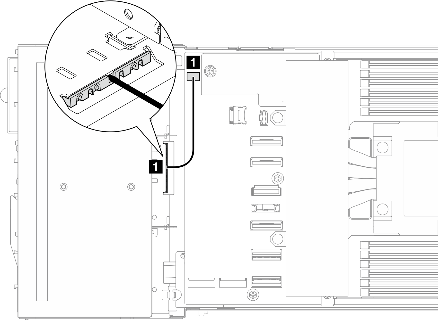 Front thermal sensor cable routing