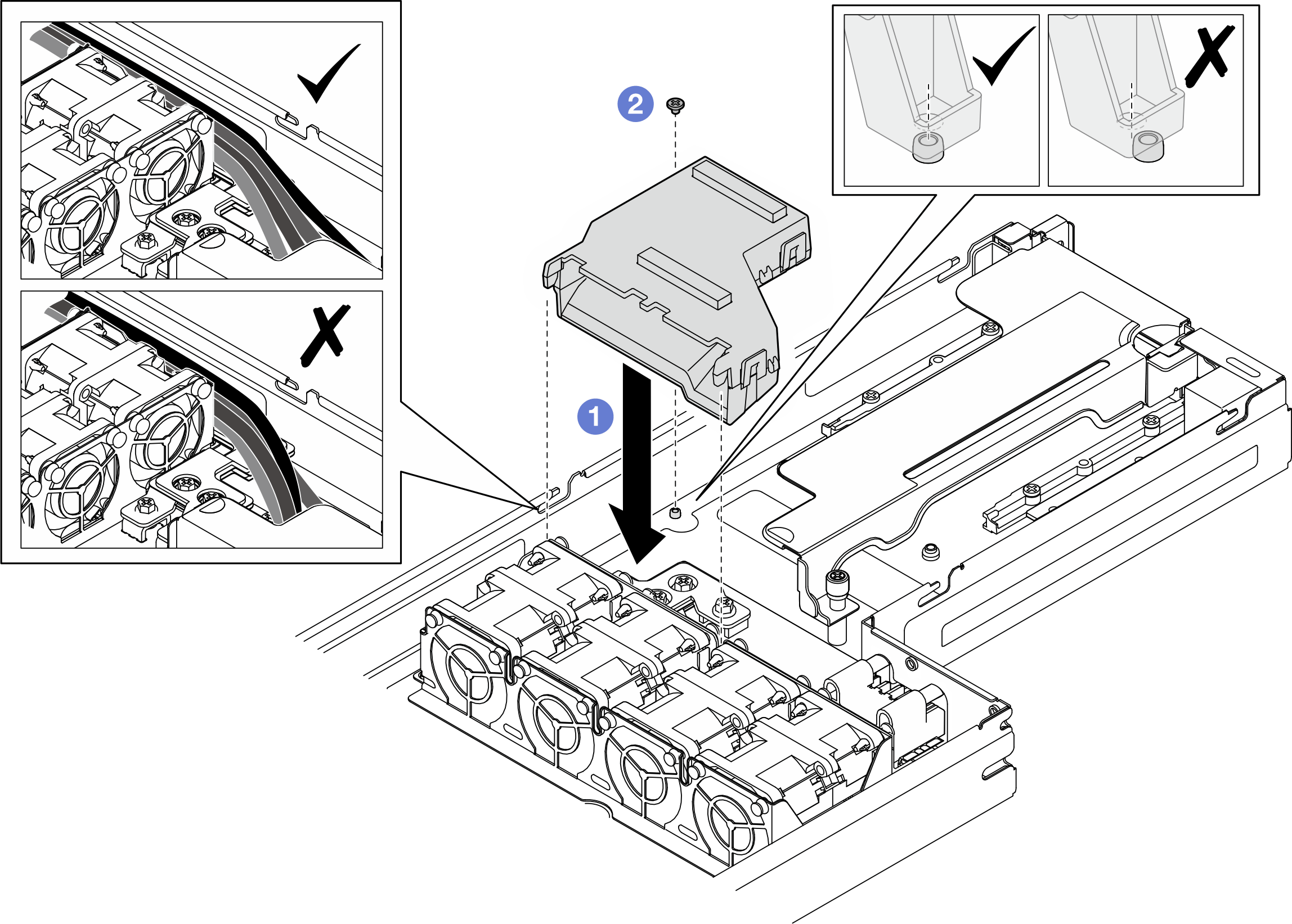 Installation of the GPU air duct