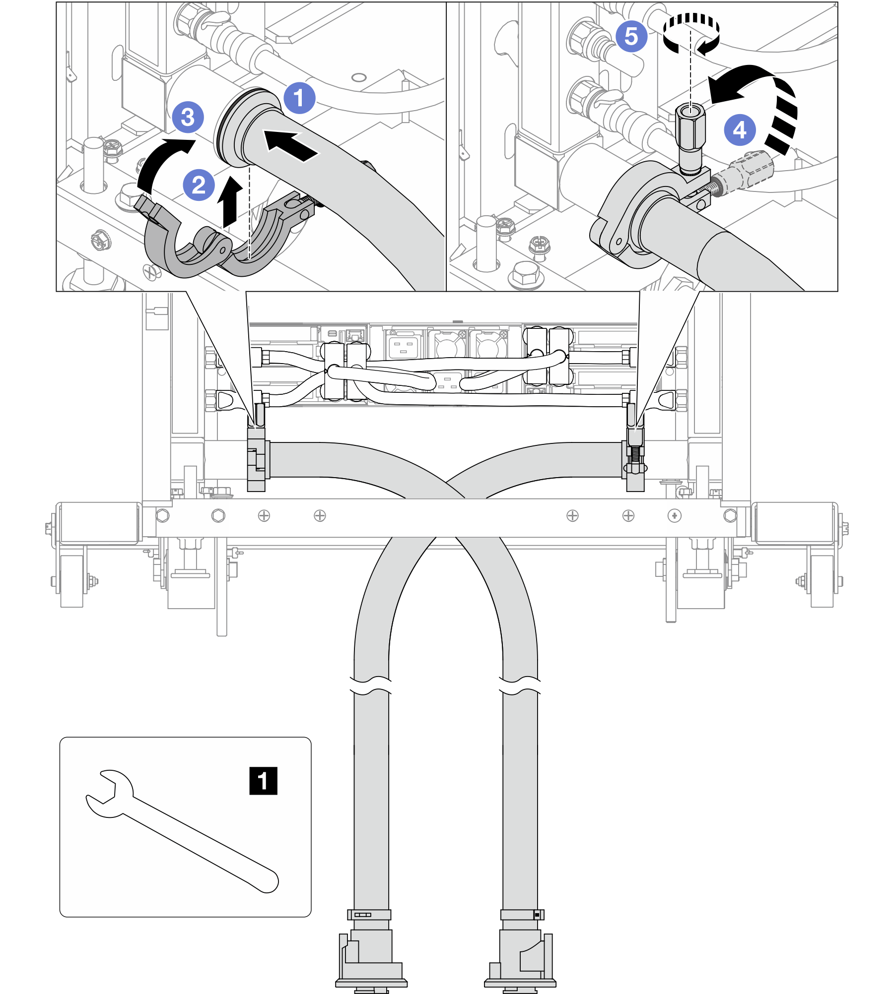 Hose assembly to top quick connect