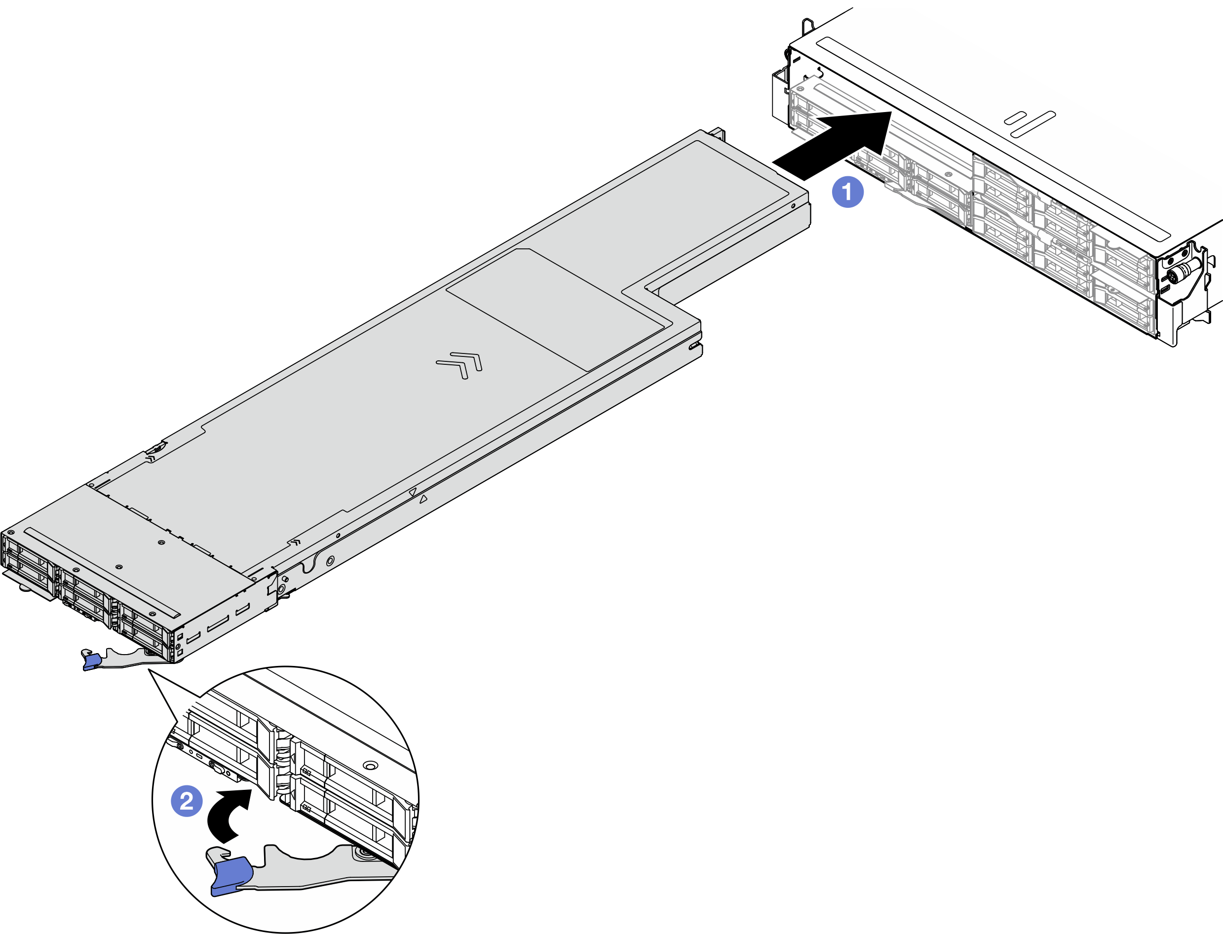 Node installation to a left tray