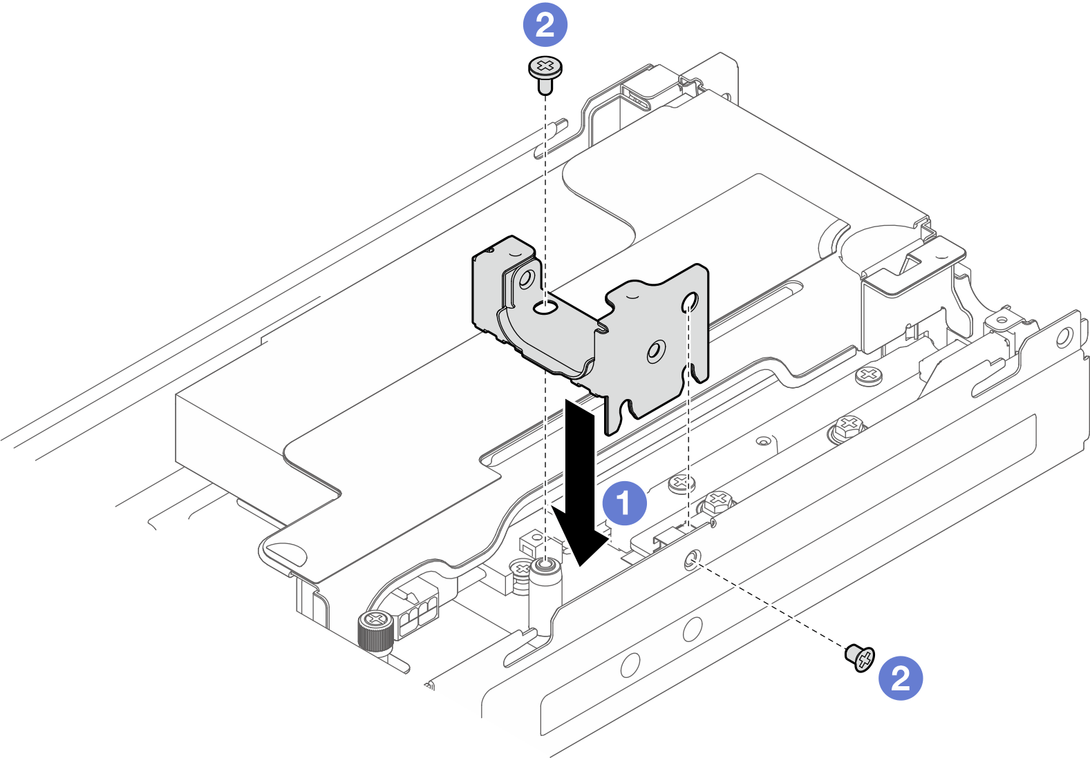 Installation of the hose bracket(with water loop)