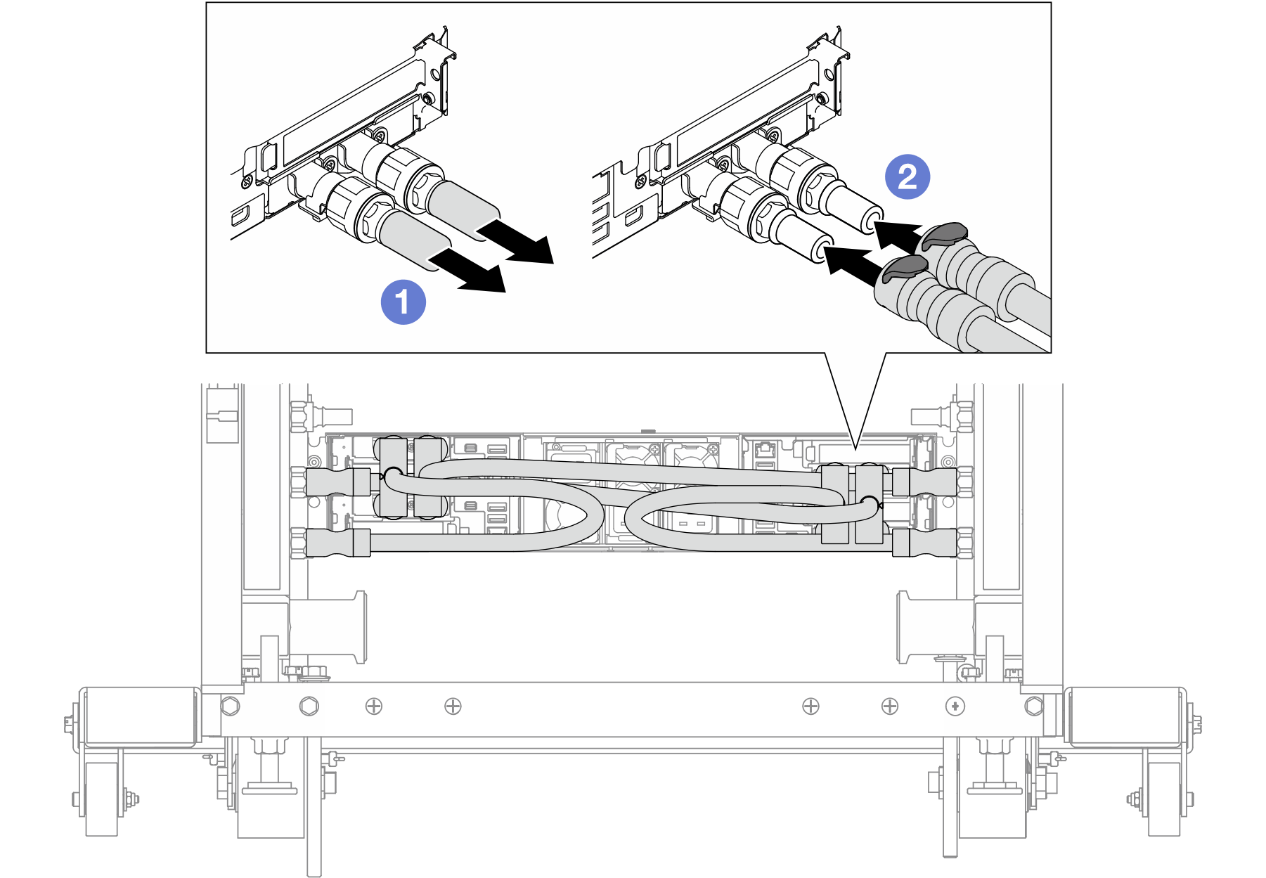 Hose installation to node